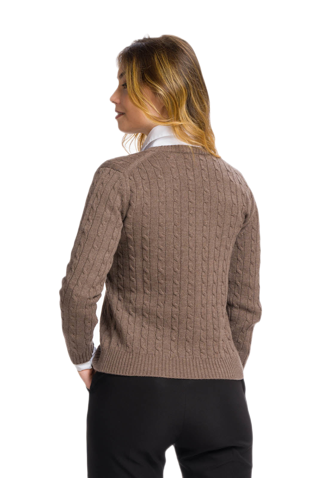 Maglia donna in cashmere lana seta beige Teresa