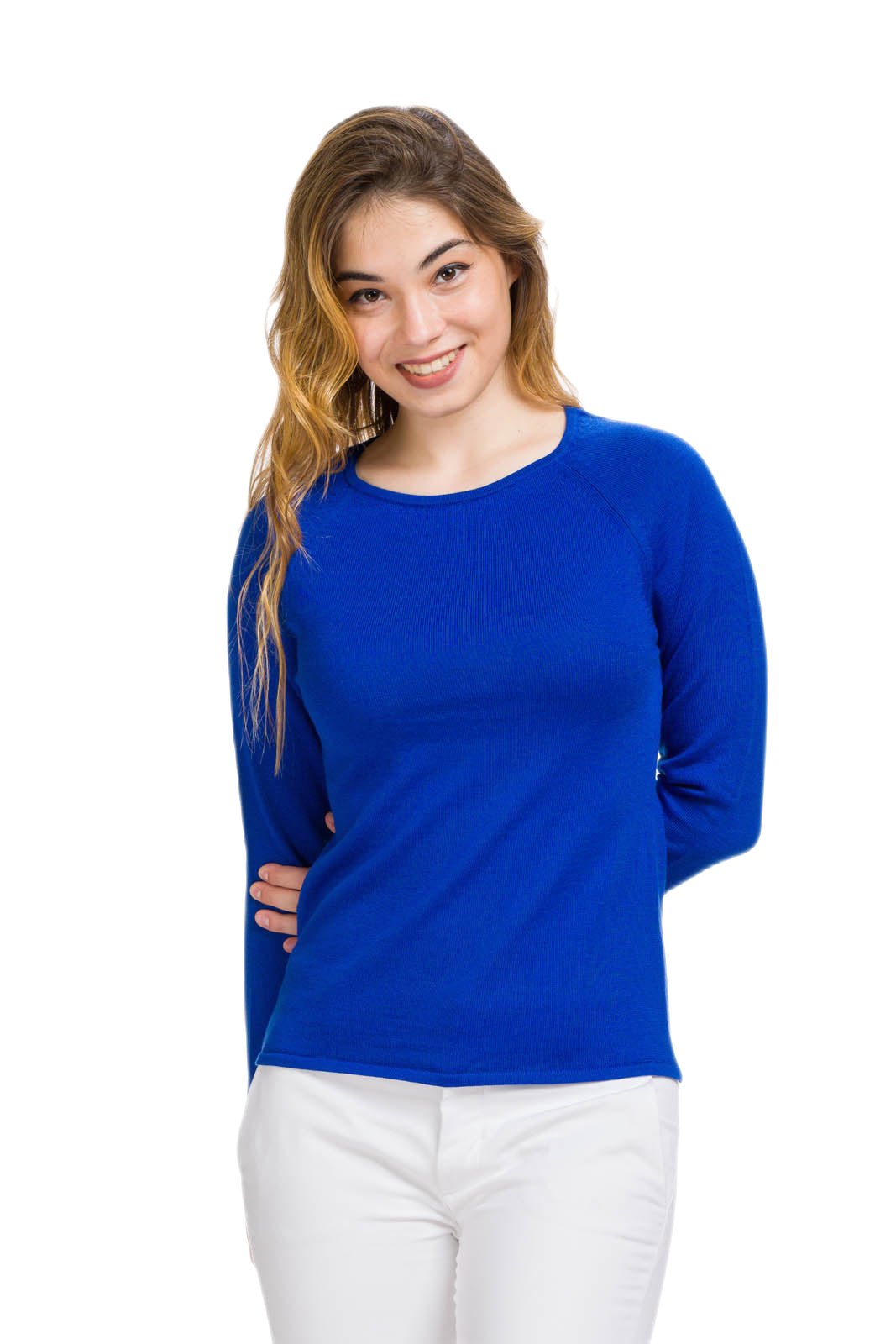 Maglia donna in lana blu elettrico