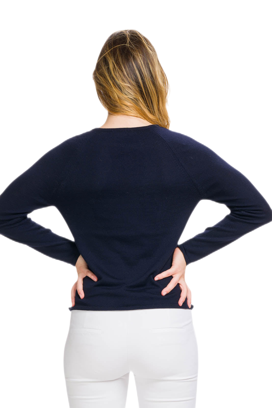 Maglia donna in lana blu
