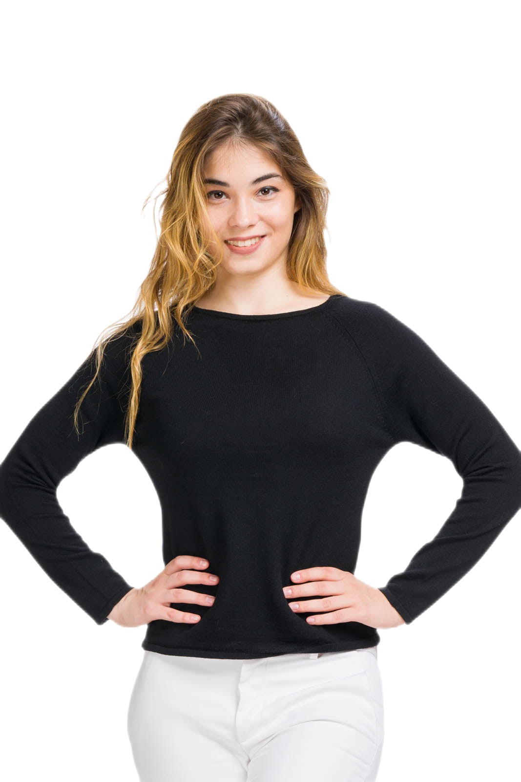 Maglia donna in lana nera
