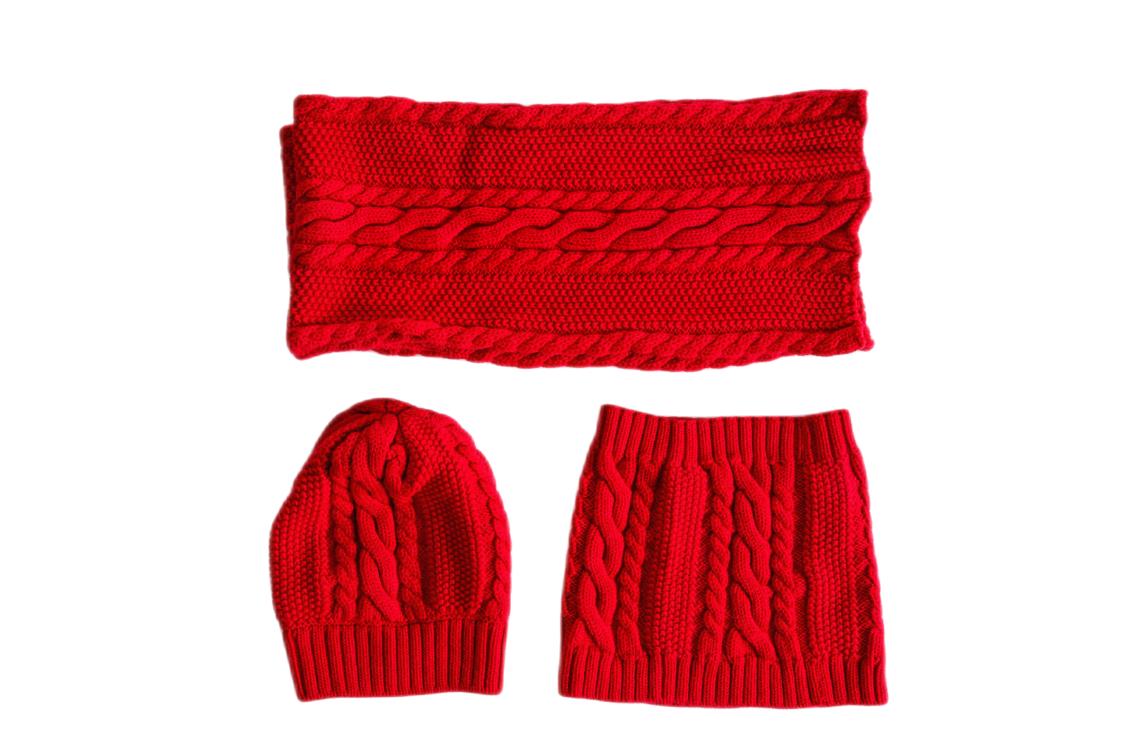 accessori in lana merino rossi