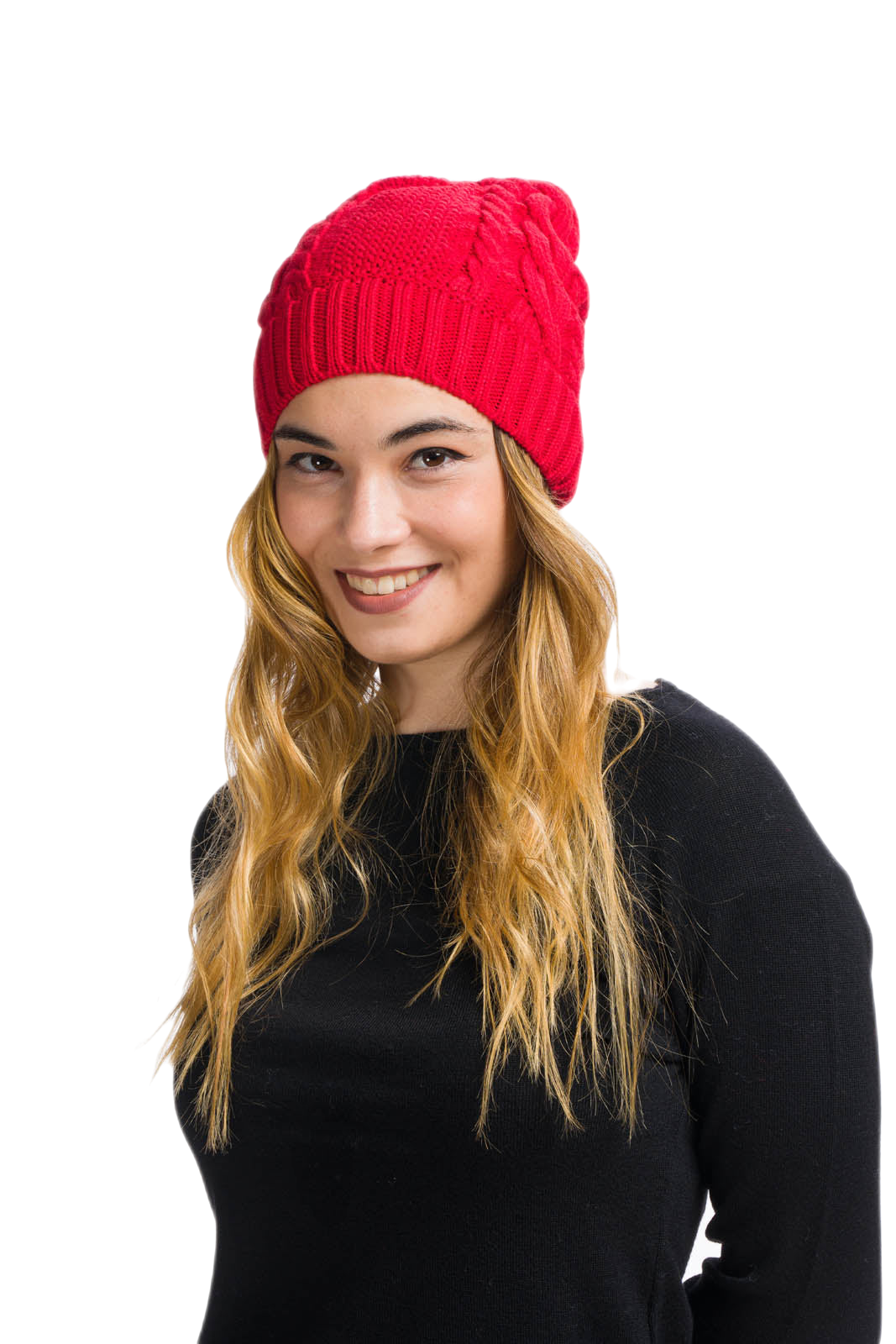 berretta donna in lana rossa betty