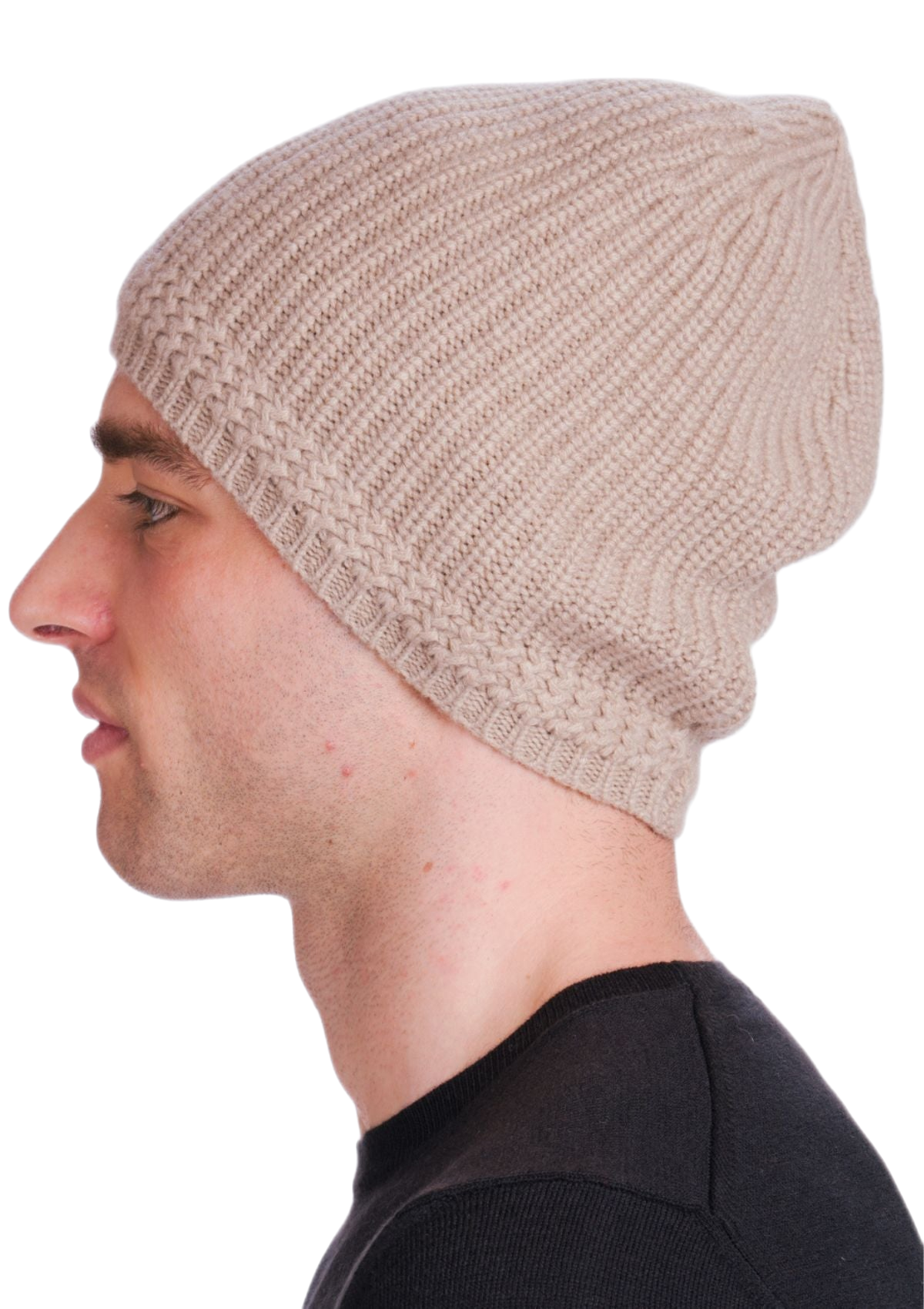 berretta uomo cashmere beige