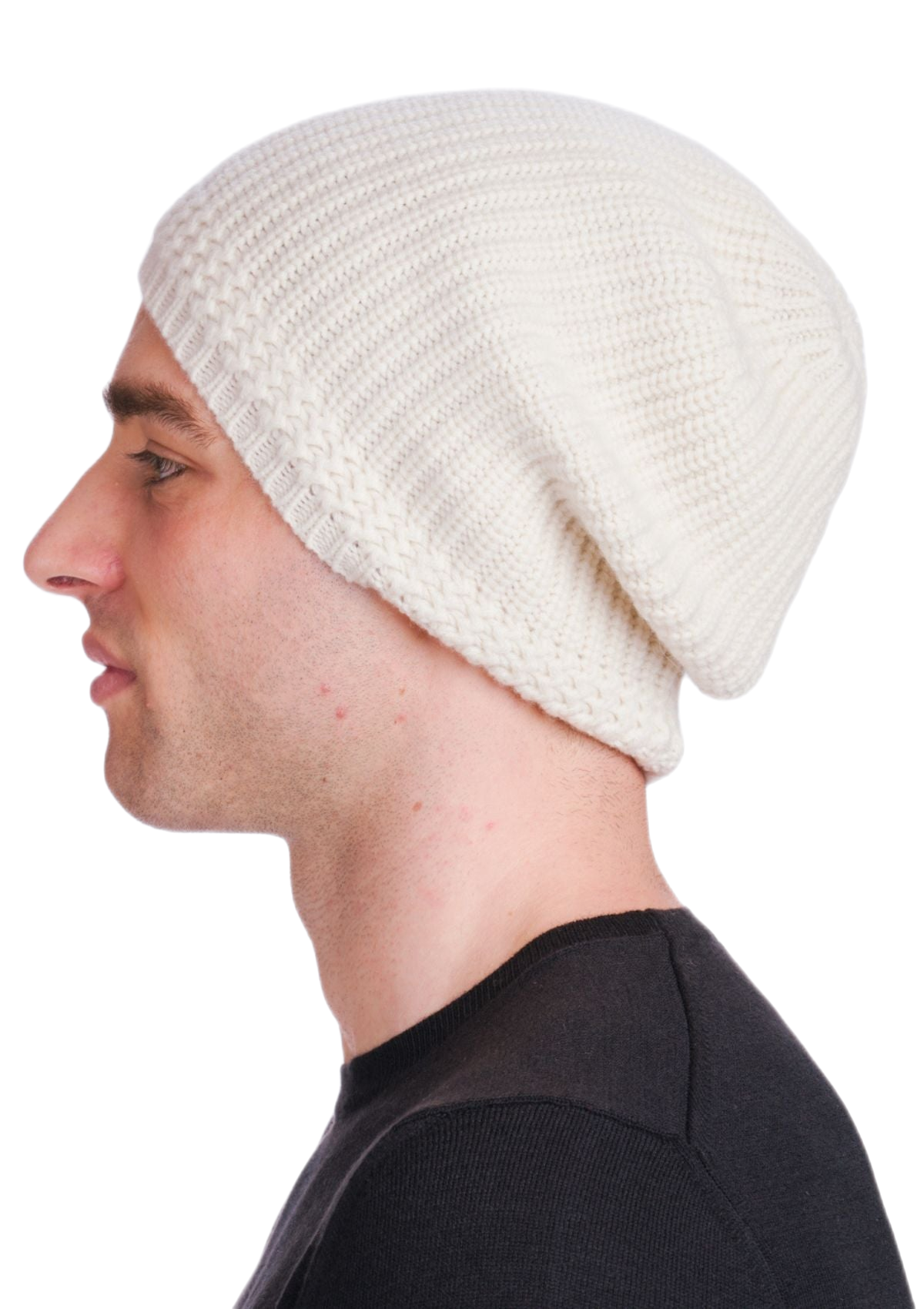 berretta uomo cashmere bianca