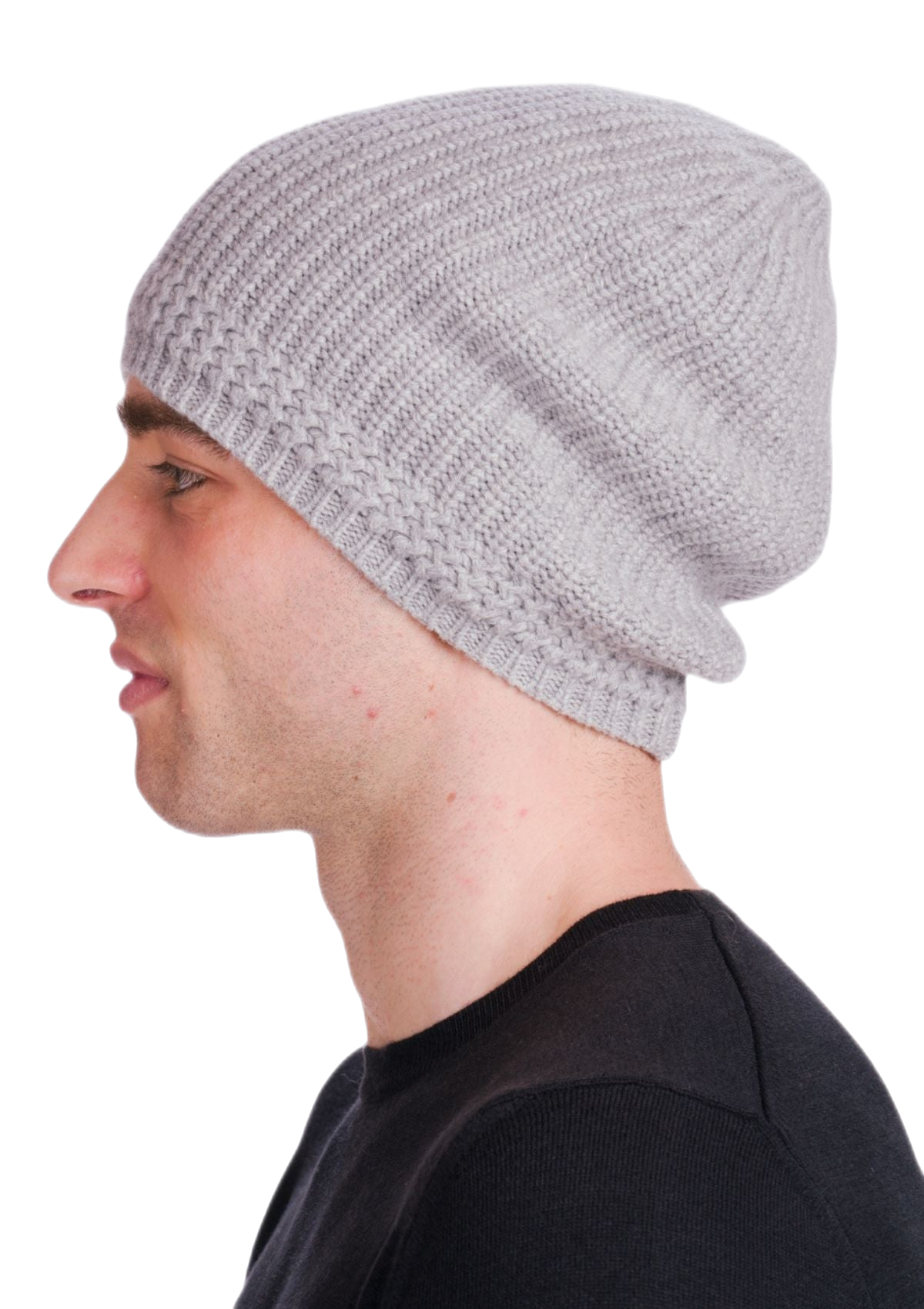 berretta uomo cashmere grigia