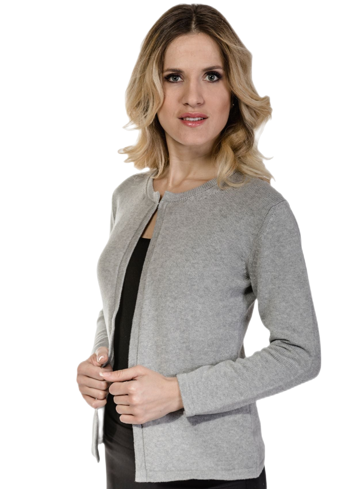 cardigan donna in cotone grigio