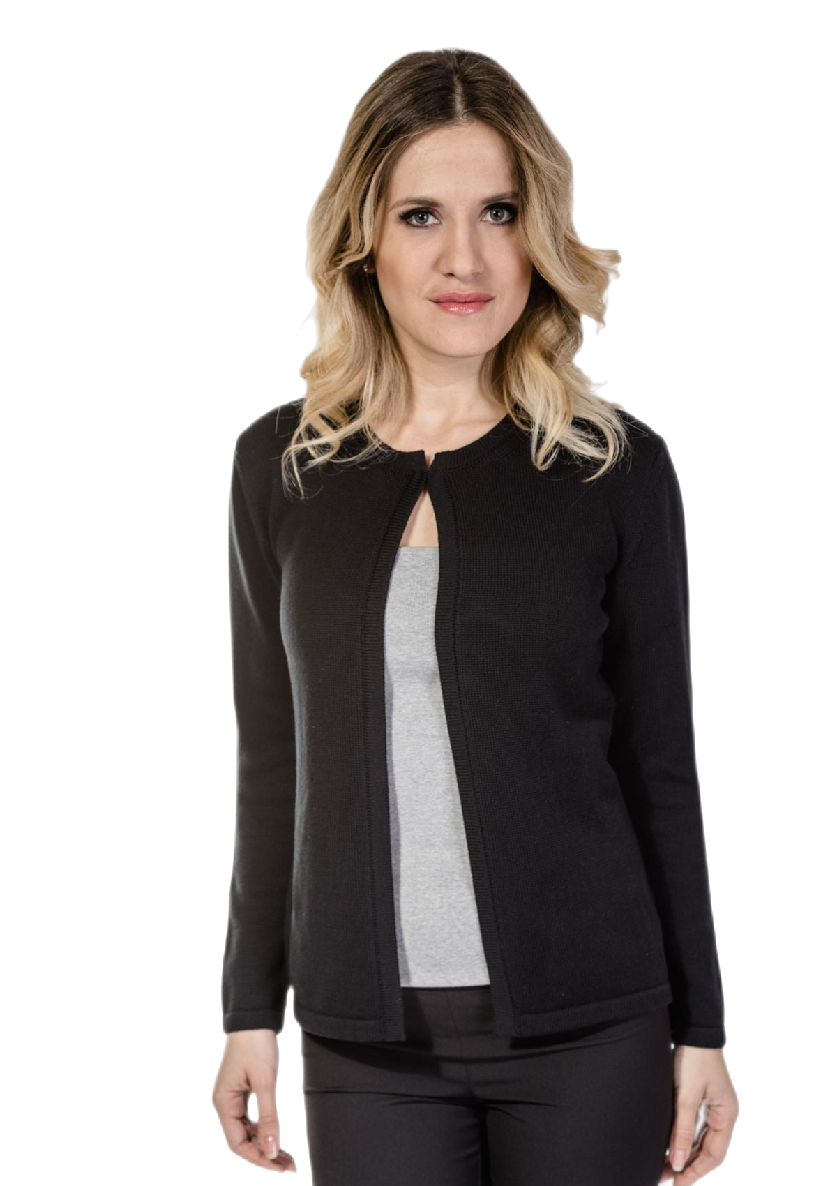 cardigan donna in cotone nero