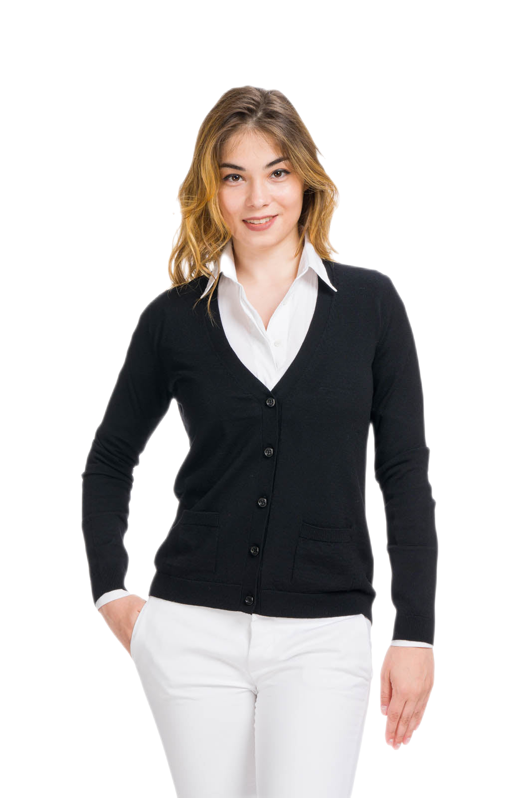 cardigan donna elegante classico nero