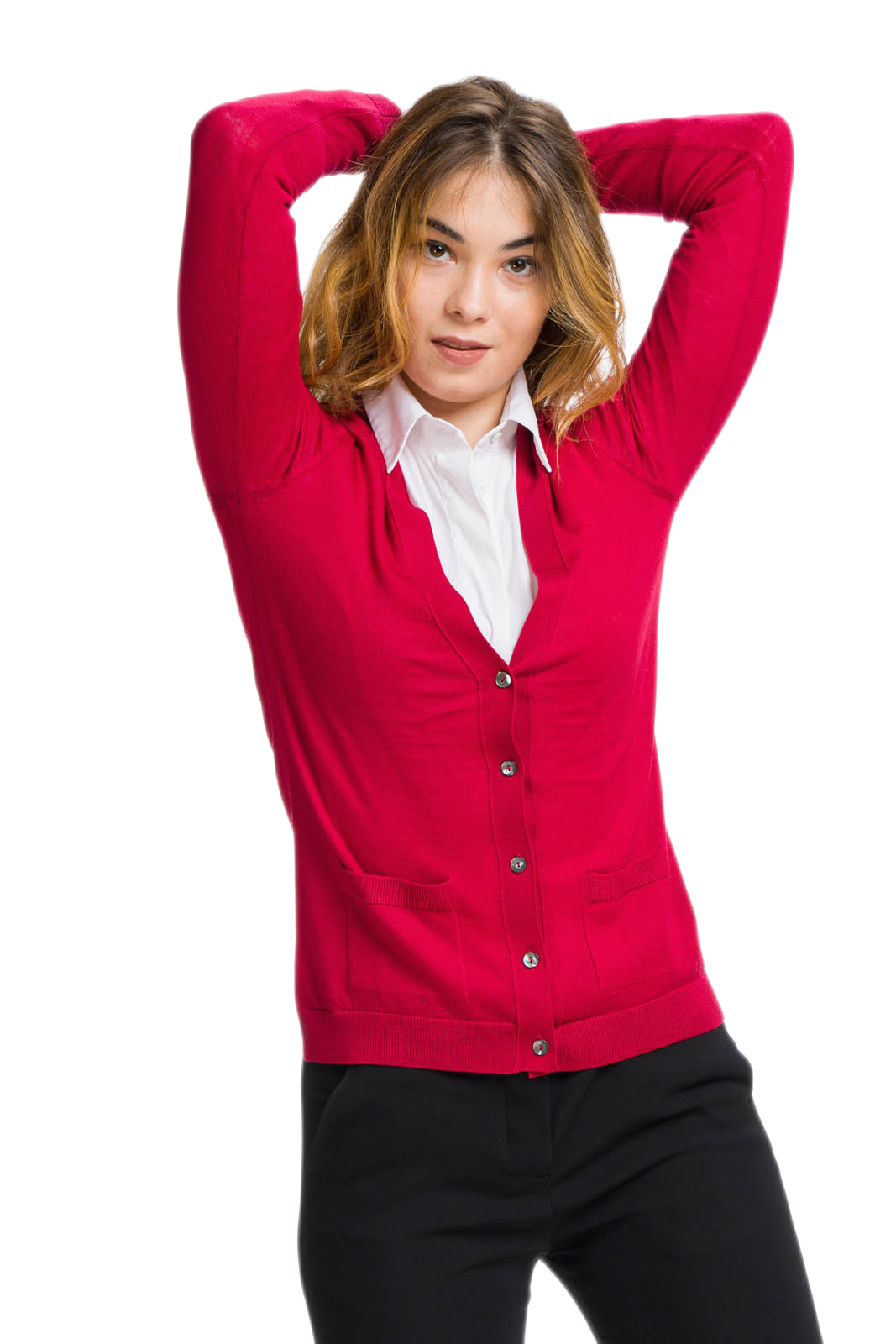 cardigan donna elegante classico rosso