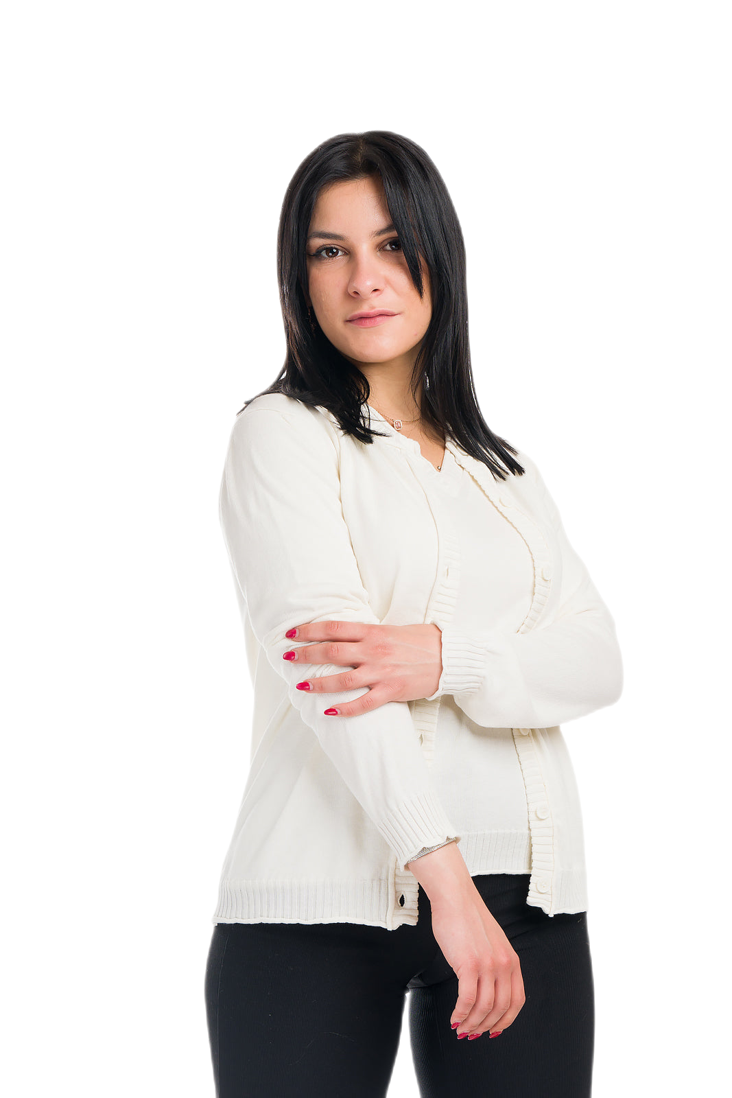 Cardigan leggero donna mezza stagione bianco