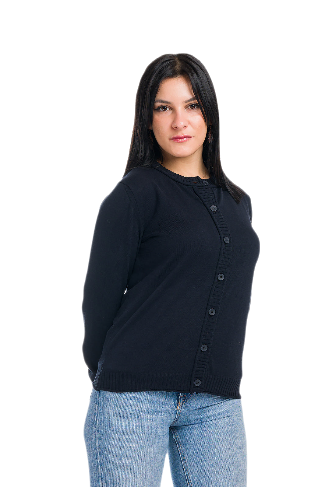 Cardigan leggero donna mezza stagione blu navy