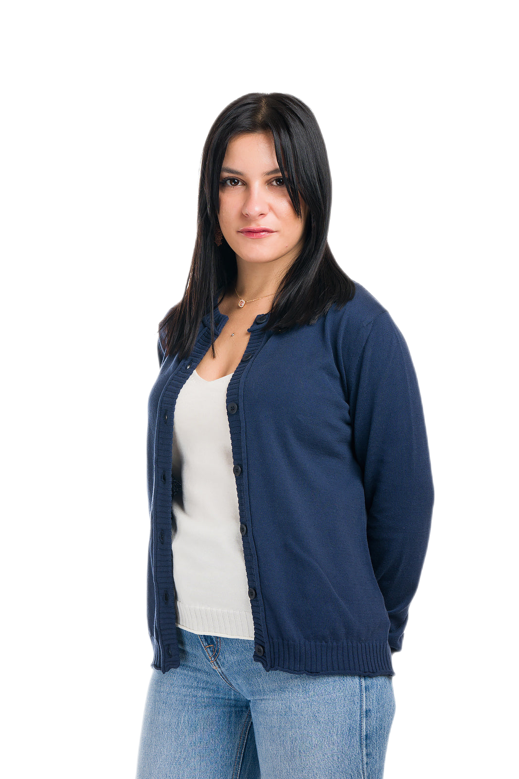 Cardigan leggero donna mezza stagione blu