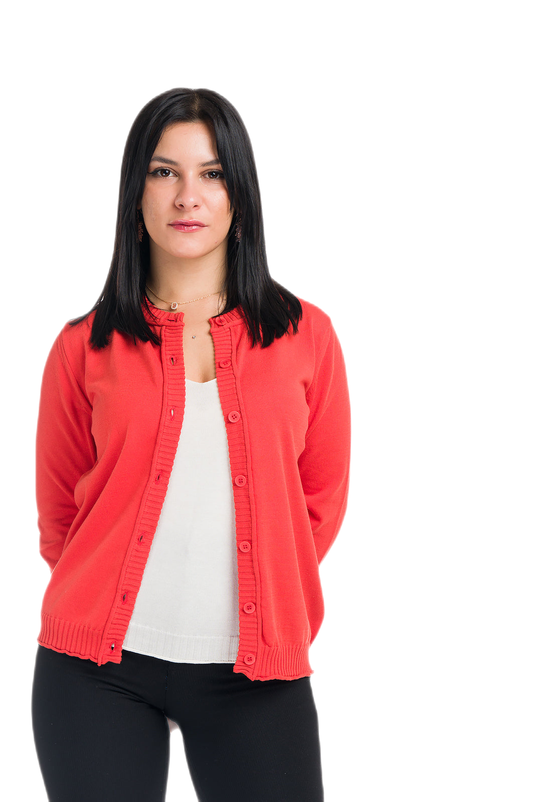 cardigan leggero donna mezza stagione rosso