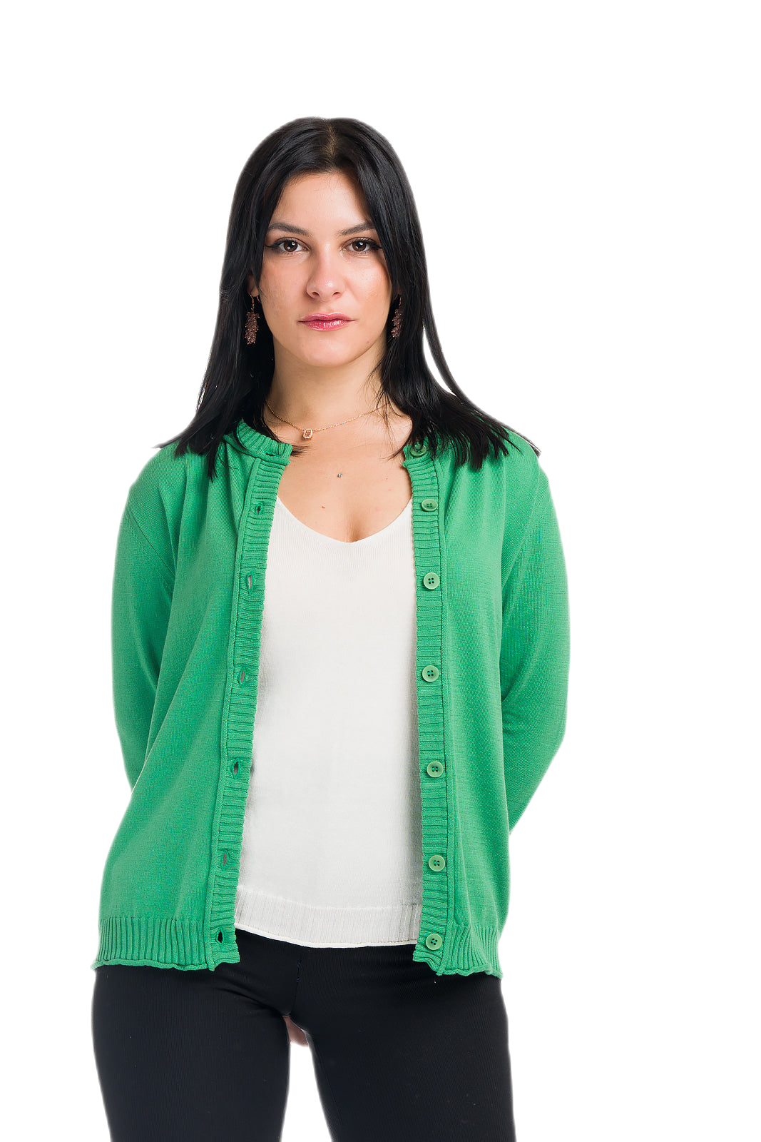 Cardigan leggero donna verde