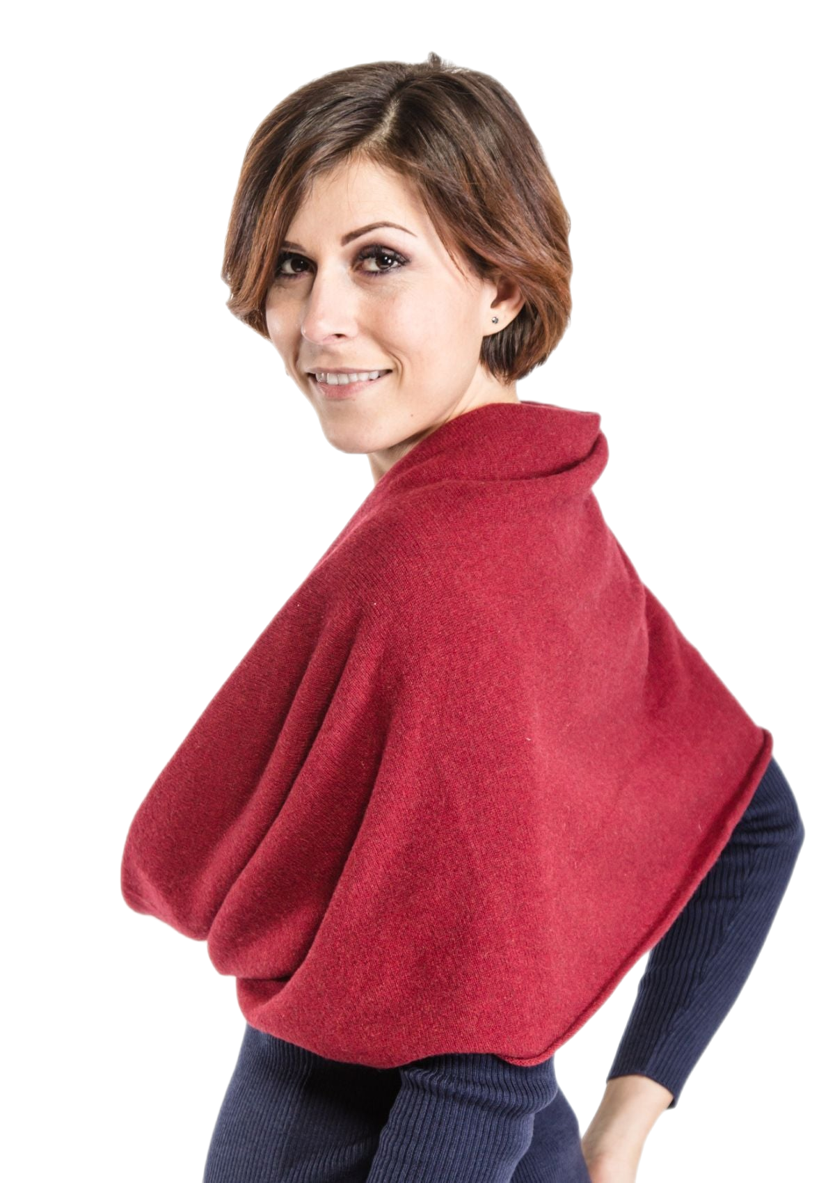 Poncho In Maglia Autunno Inverno Coprispalle Donna LCDIUDIU - Sciarpa Poncho Maglia, Cashmere Feel, Bianco, 130x150cm Scialle Donna