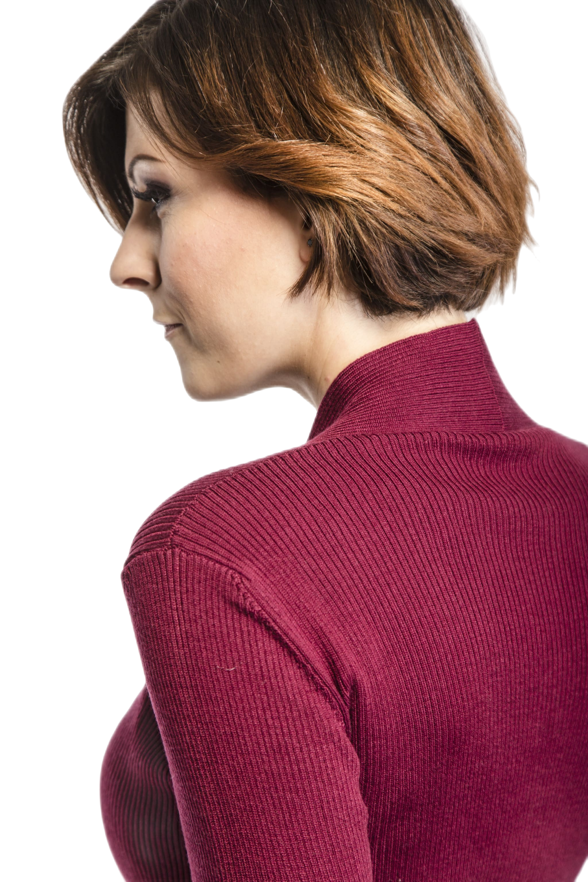 dettaglio giacchina donna in fibra di latte con zip