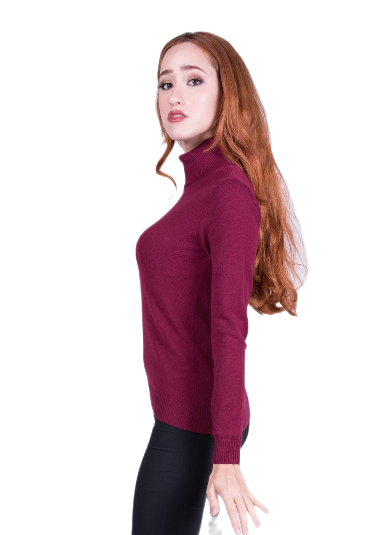 Dolcevita collo alto in lana elasticizzata