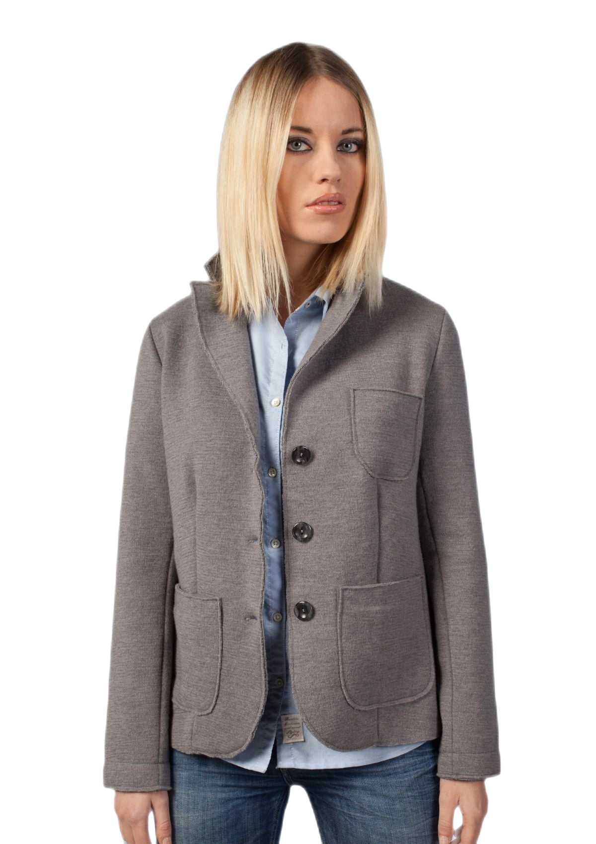 Giacca donna in lana merino colore grigio