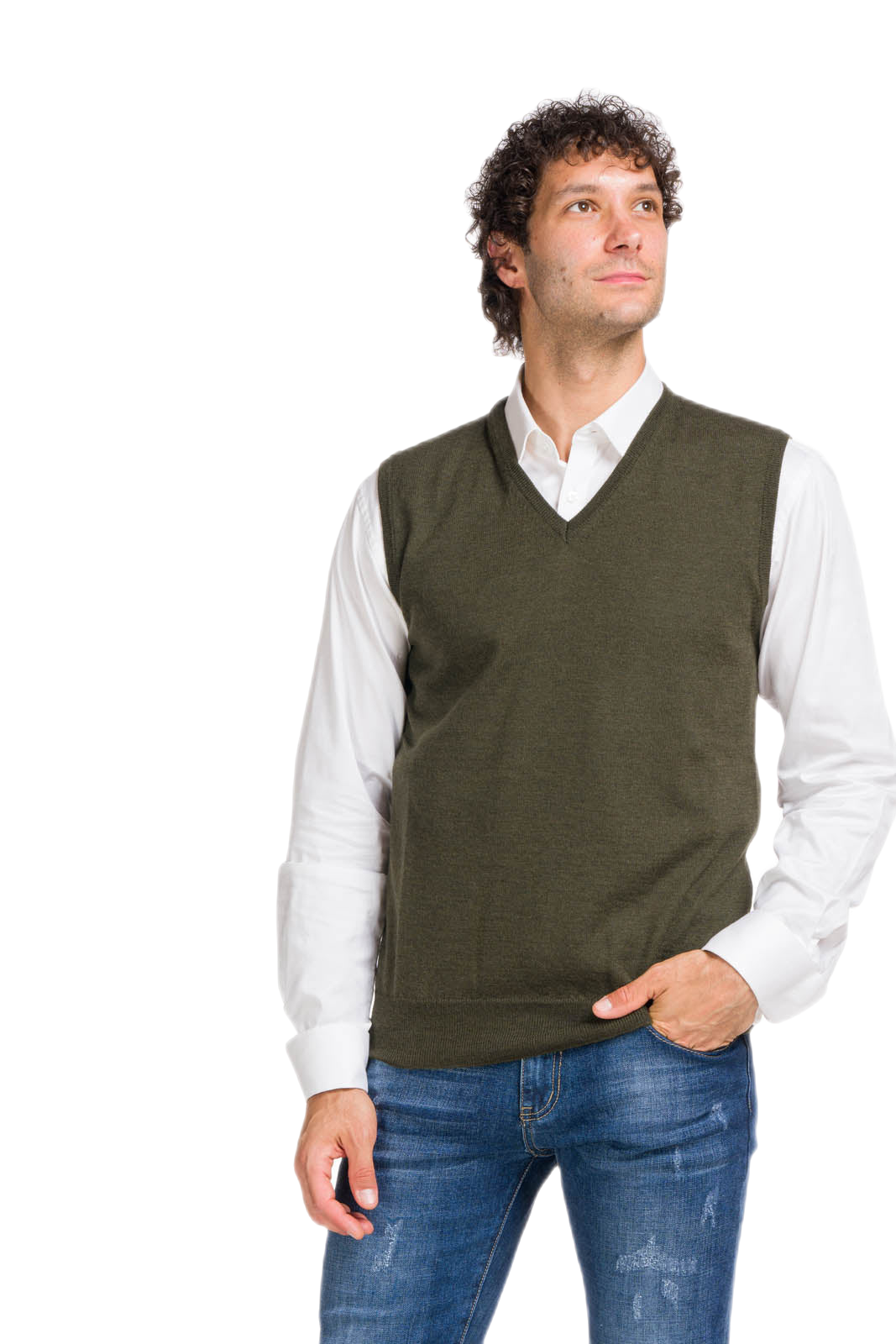 gilet uomo casual verde