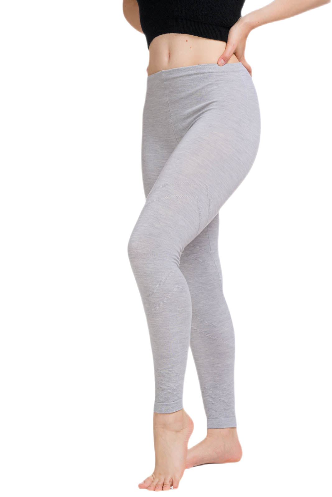leggings donna grigi in lana