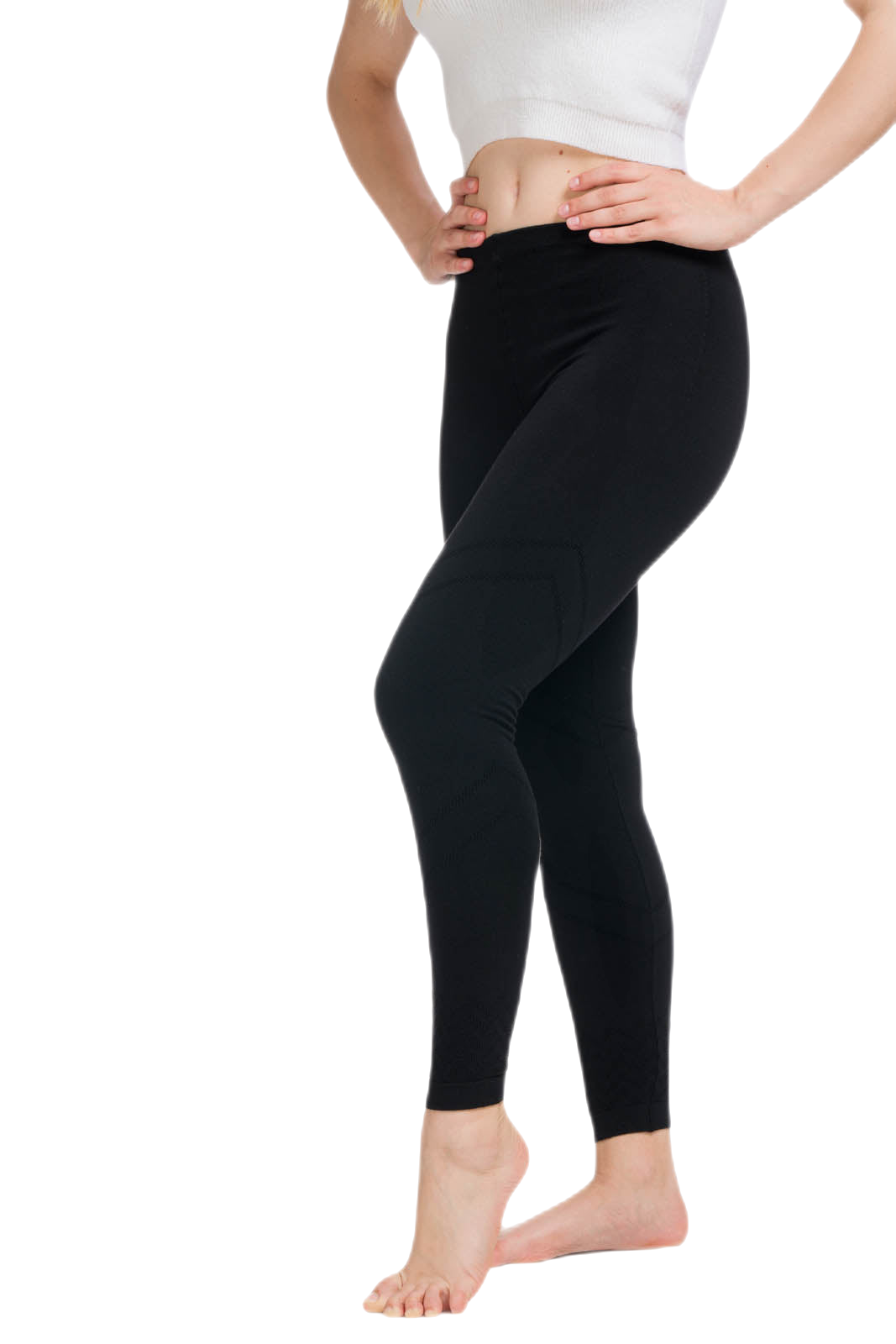 leggings neri in lana merino