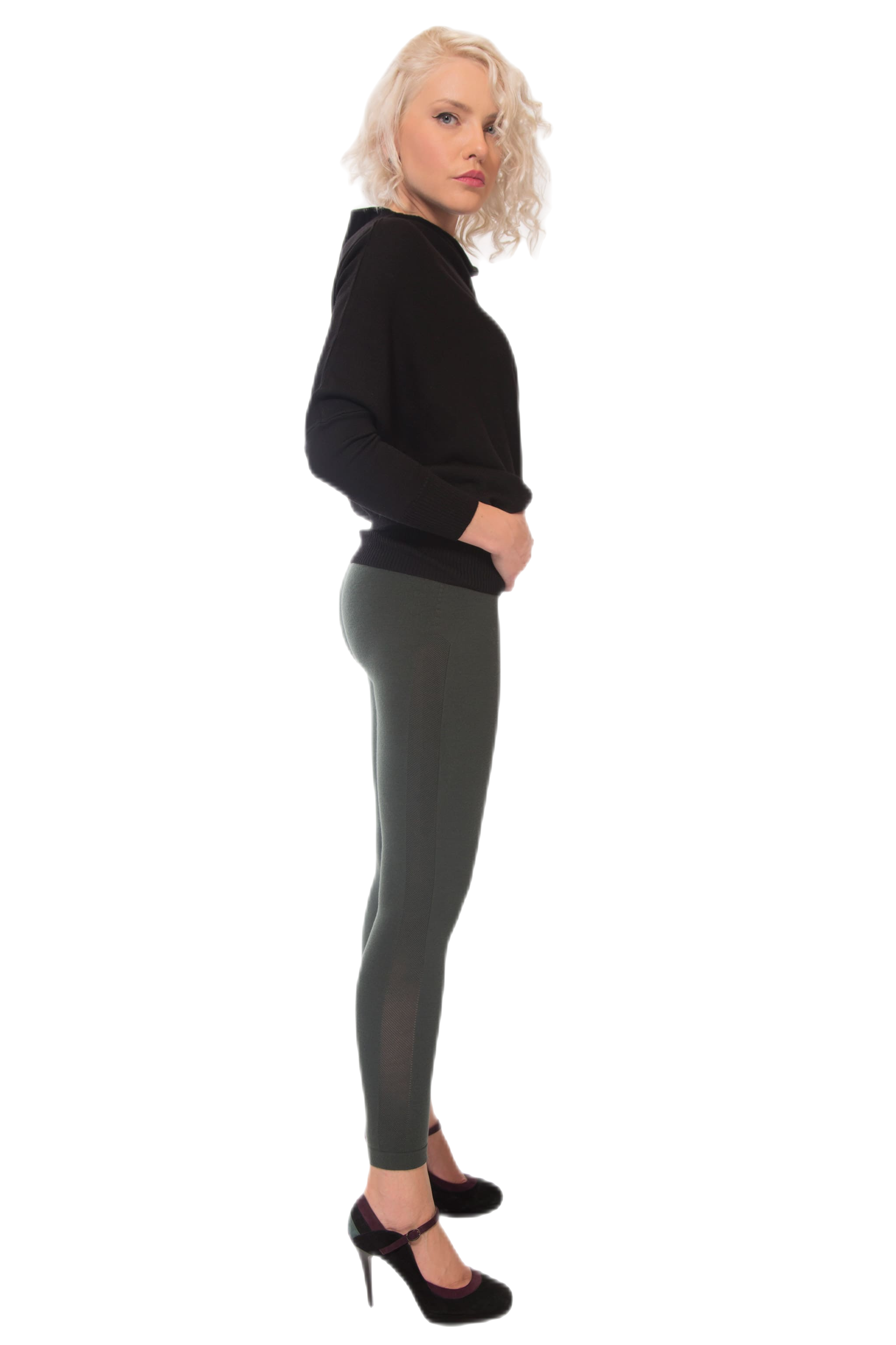 leggins in lana merinos grigi antracite