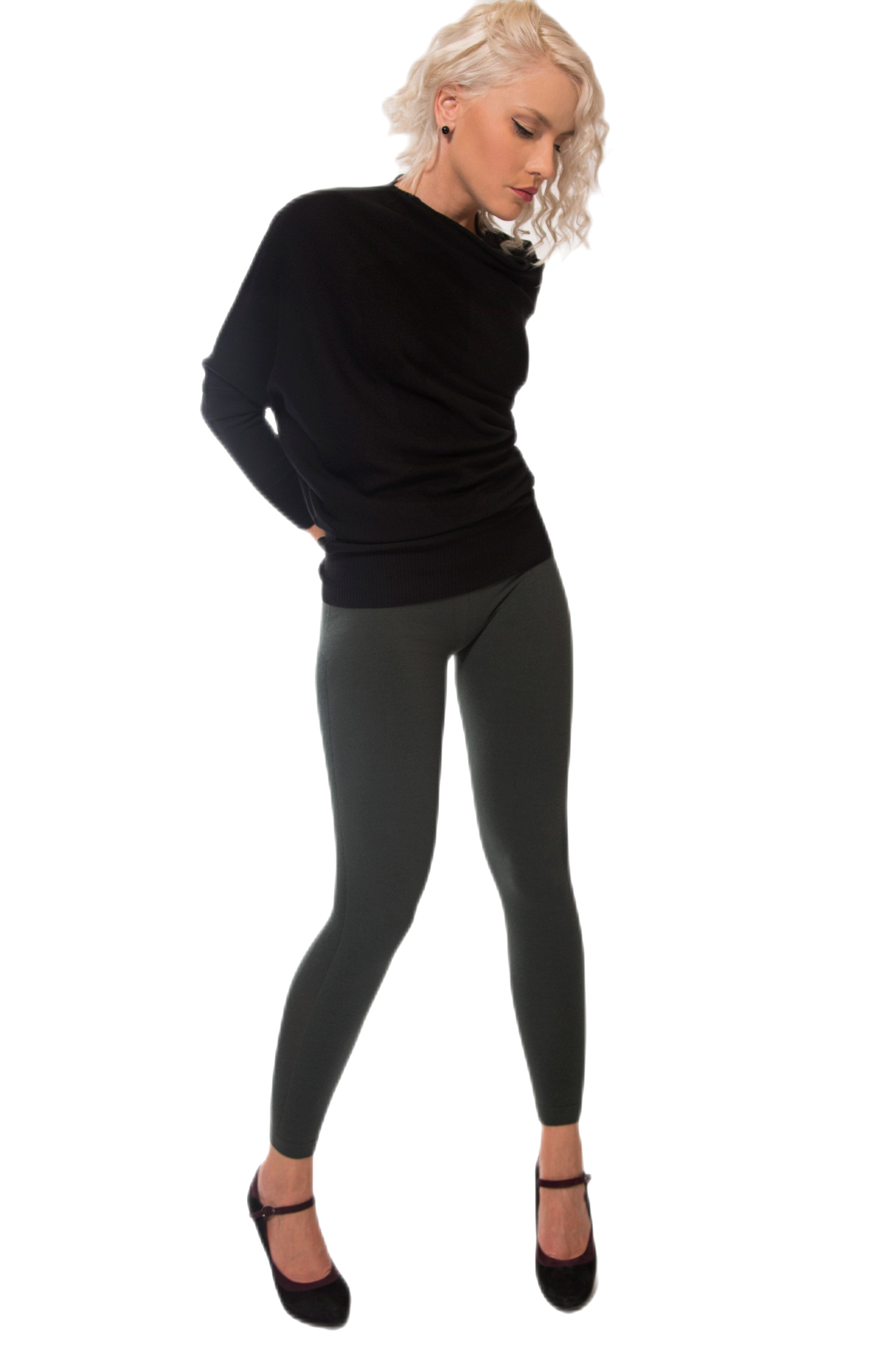 leggins lana merinos grigio antracite