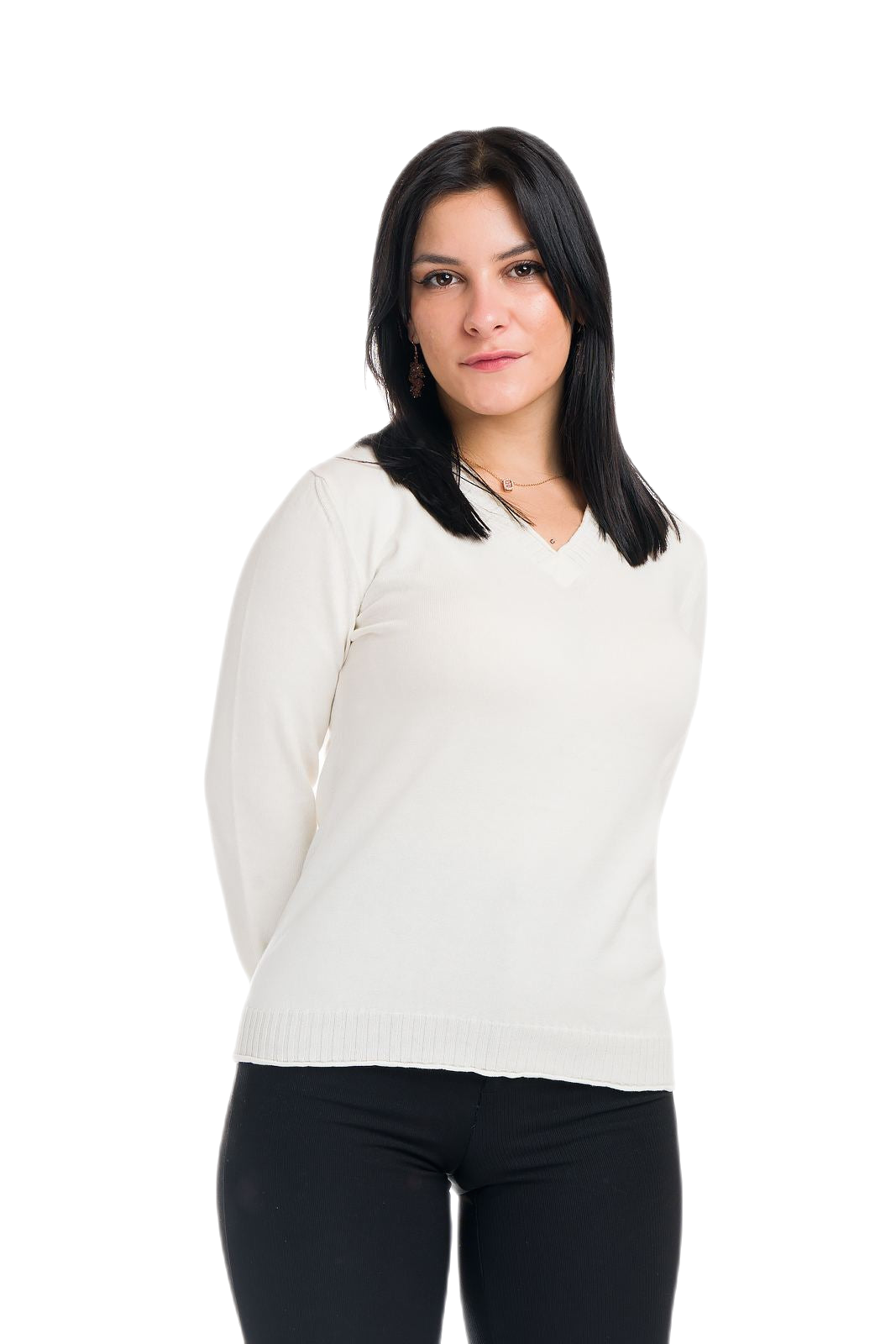 maglia donna leggera manica lunga bianca