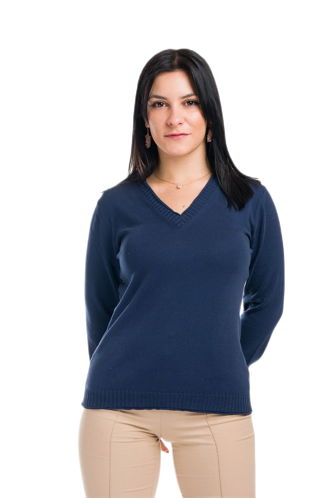 maglia donna leggera manica lunga blu