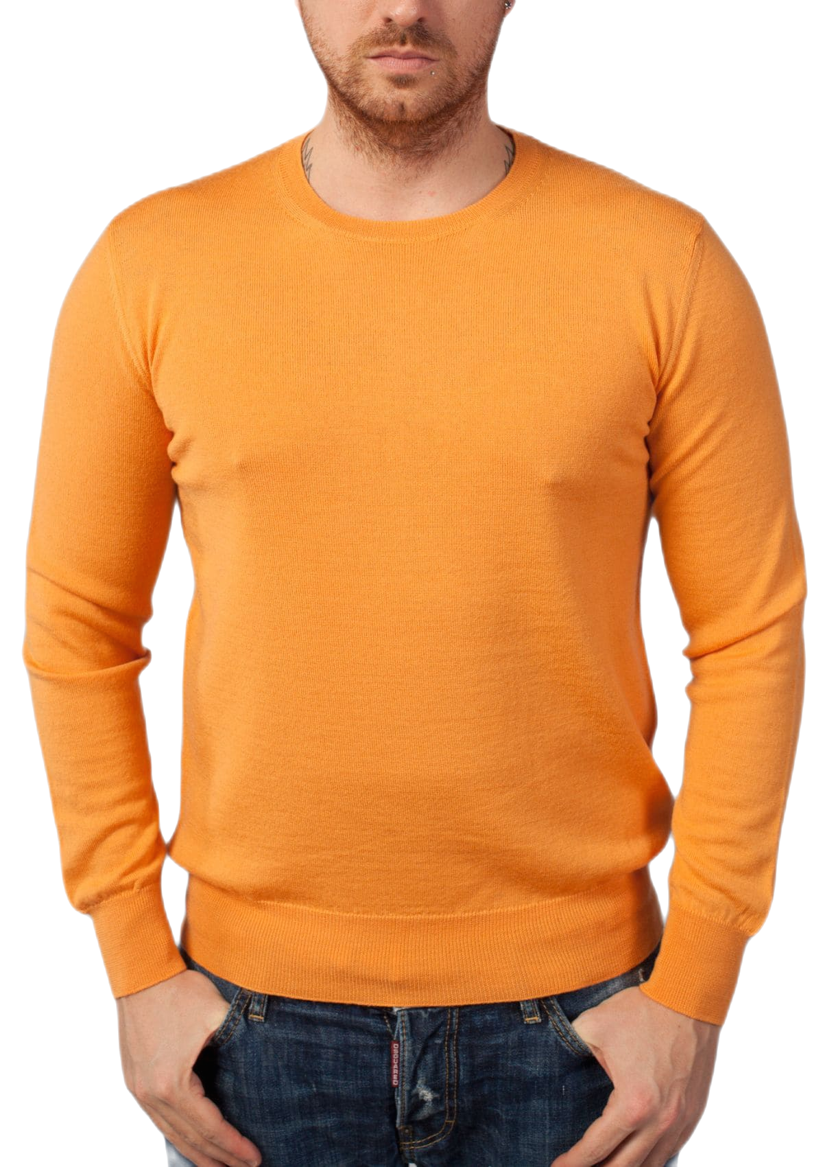 maglia girocollo uomo classica arancio