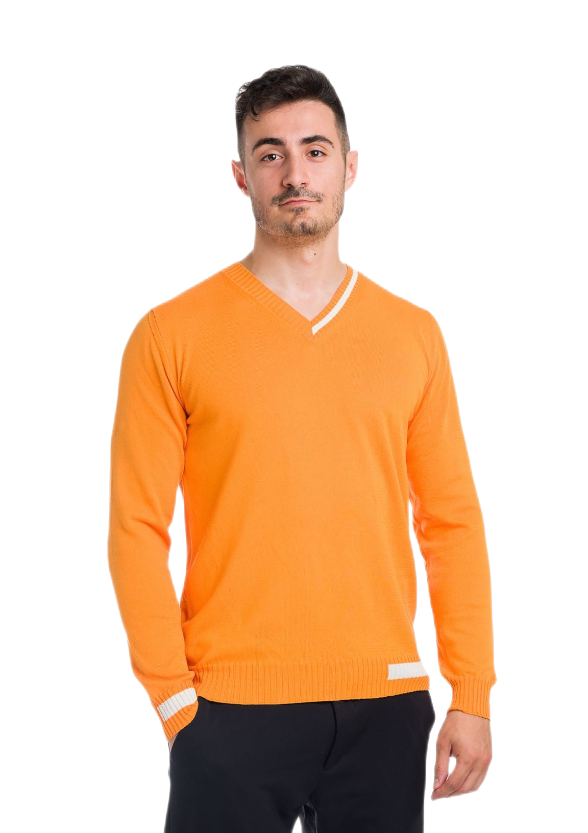 maglia uomo in cotone organico gasato arancione