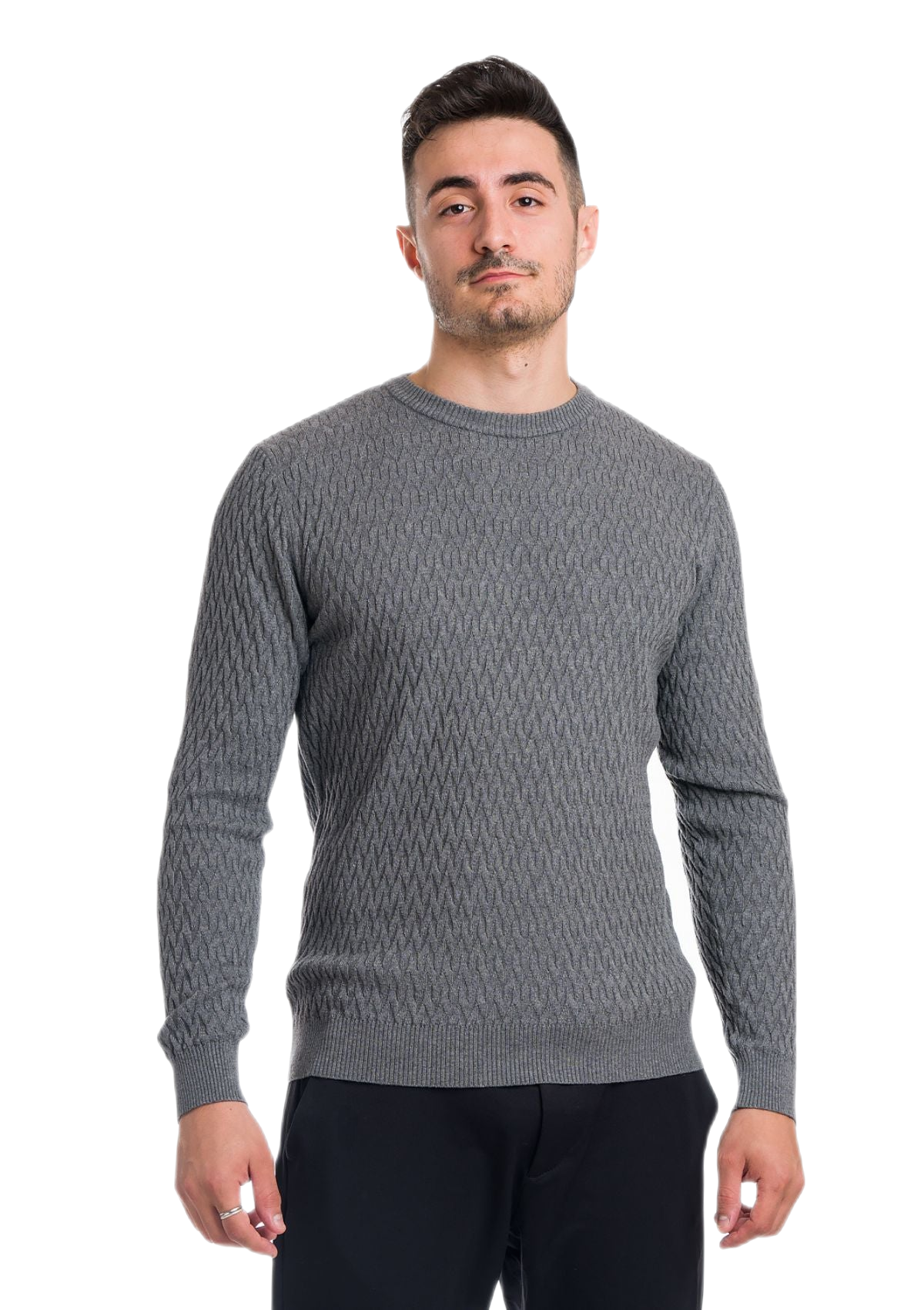 maglia uomo leggera in cotone e cashmere grigia