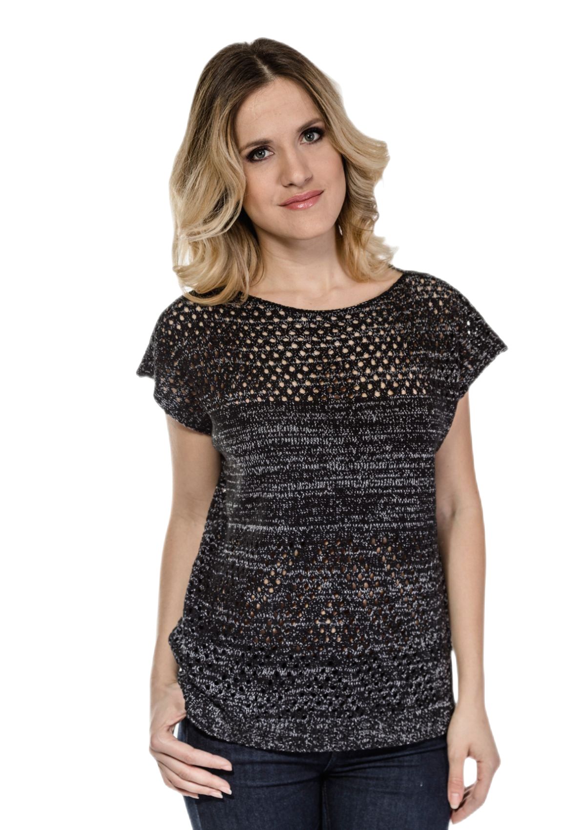 maglietta donna cotone nera e bianca