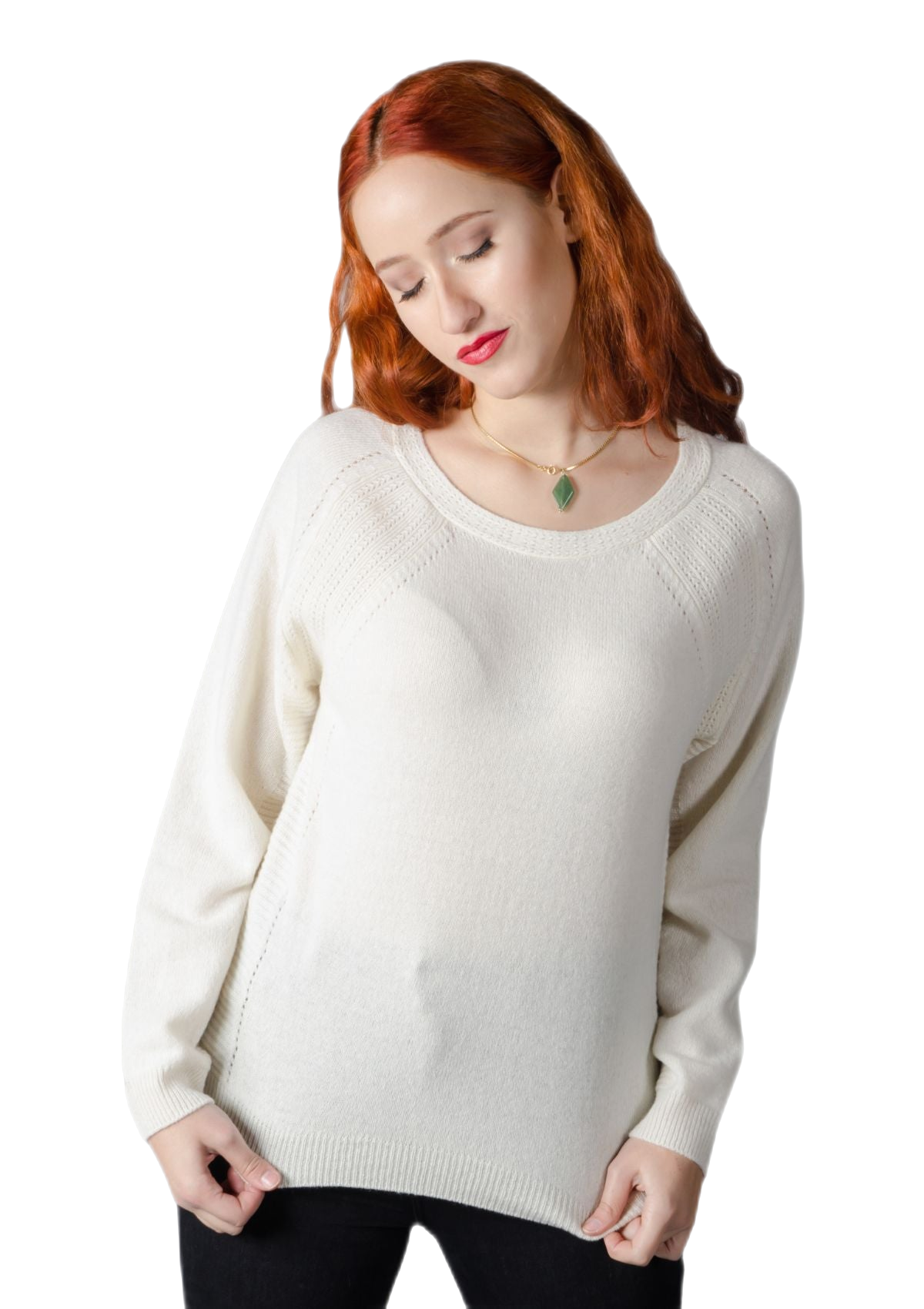 maglione donna ampio colore ecru