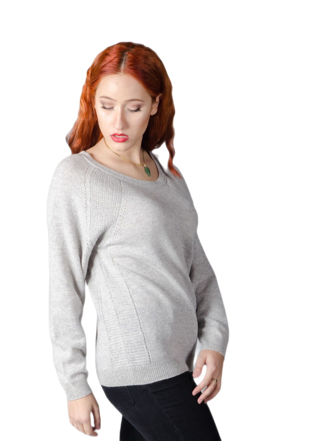 maglione donna ampio grigio