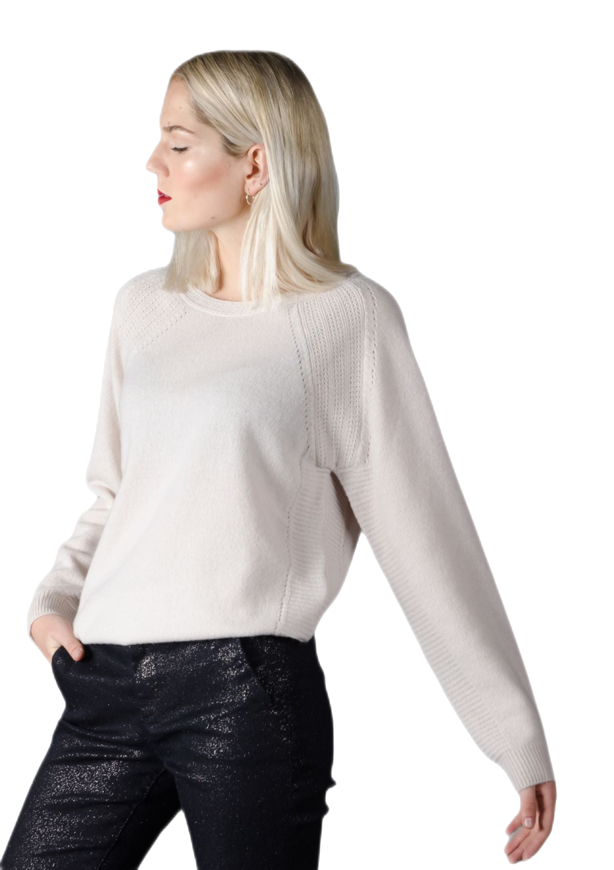 Maglione Ampio Donna in Lana merino e Cashmere