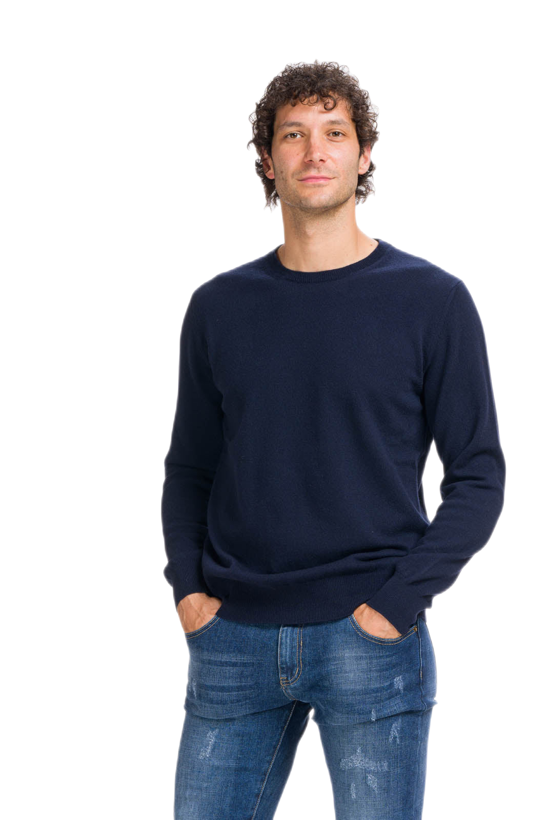 maglione uomo in cashmere blu