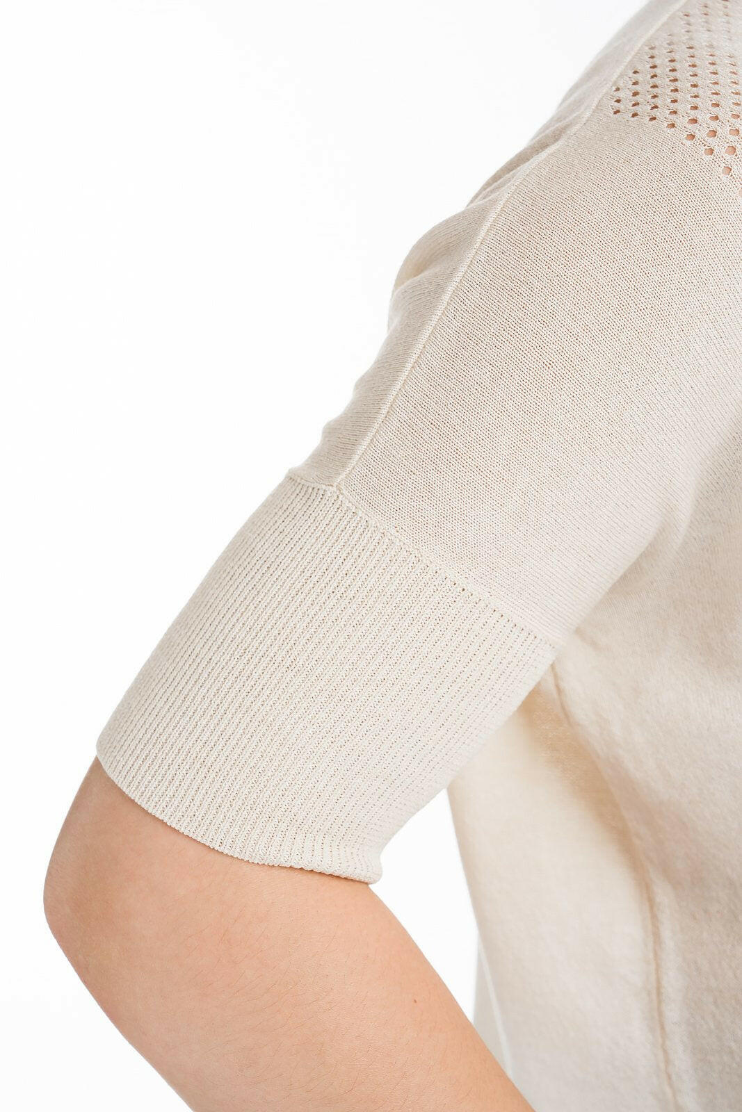 manica maxi maglia leggera donna in viscosa color panna