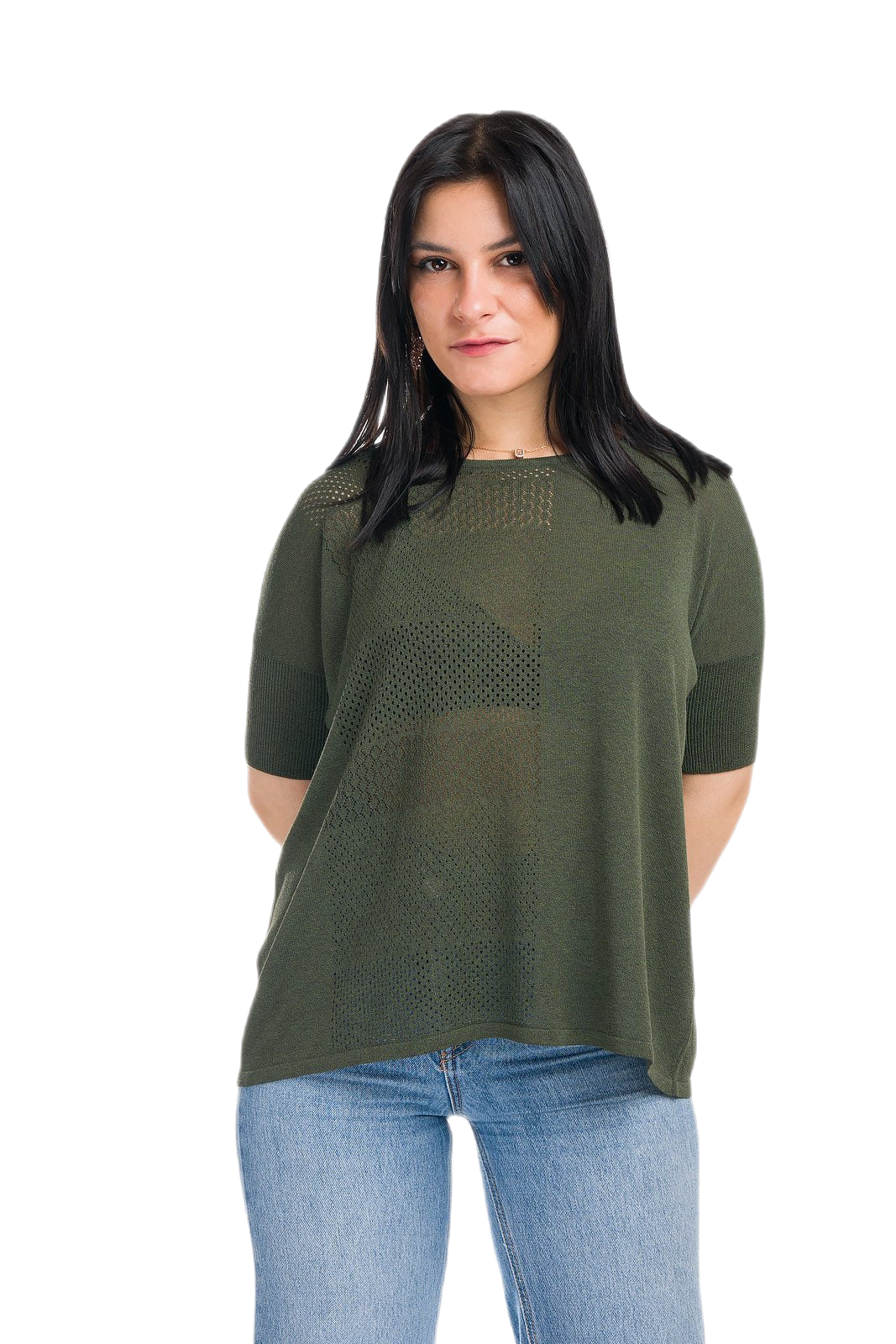 maxi maglia leggera donna in viscosa verde