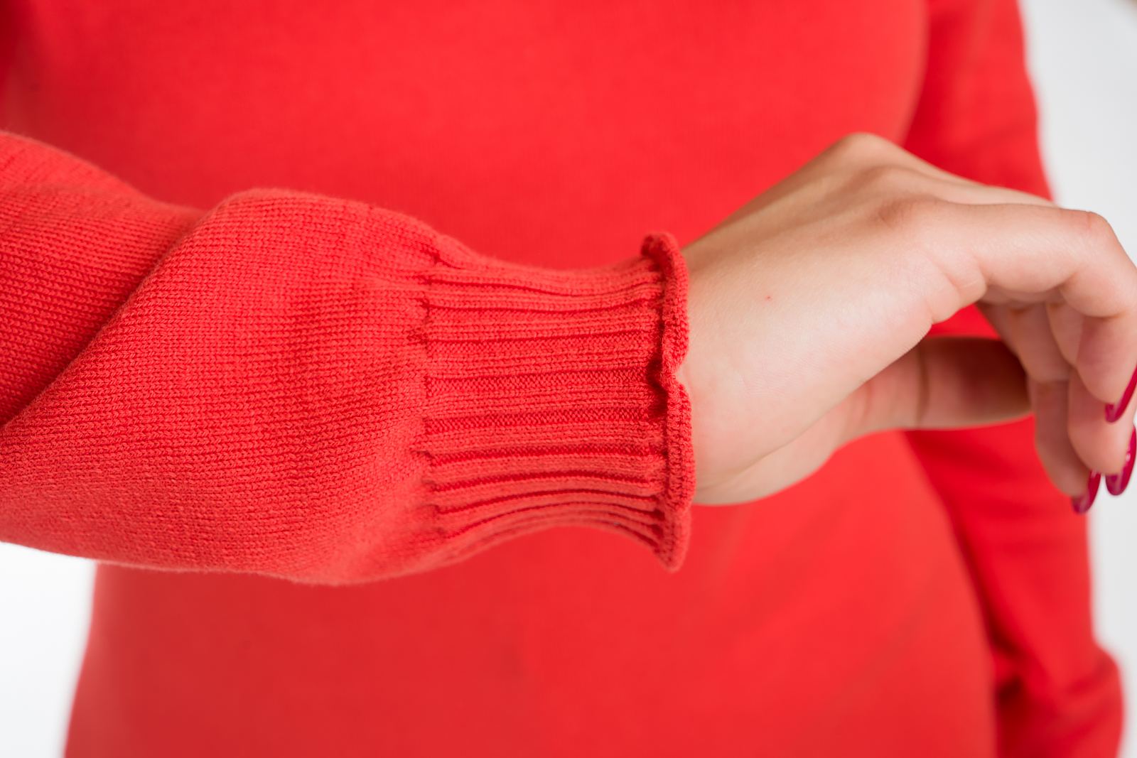 polsino maglia donna leggera manica lunga