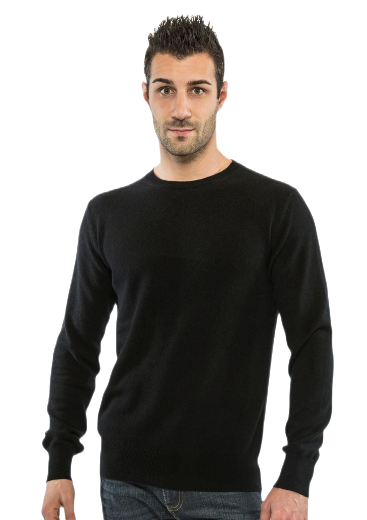 pullover girocollo uomo in lanital colore nero