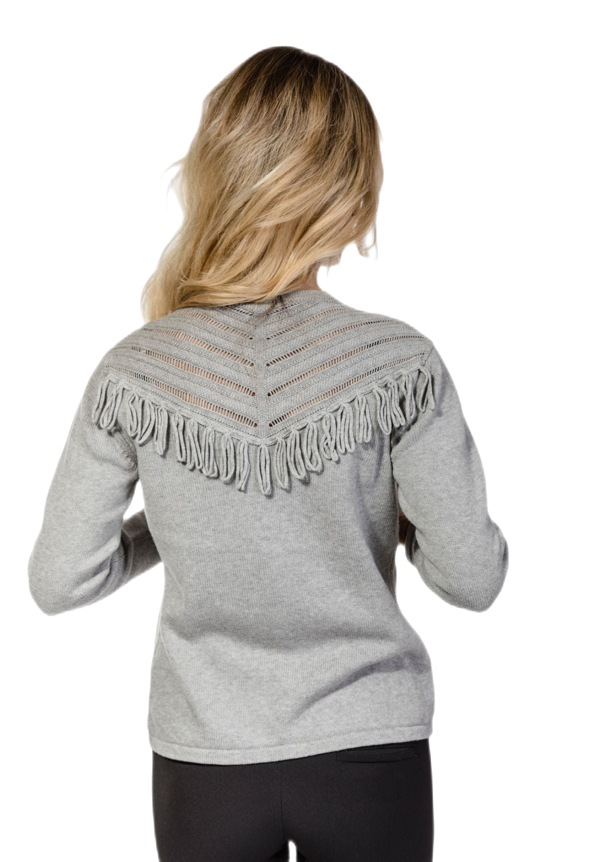 retro cardigan donna in cotone grigio