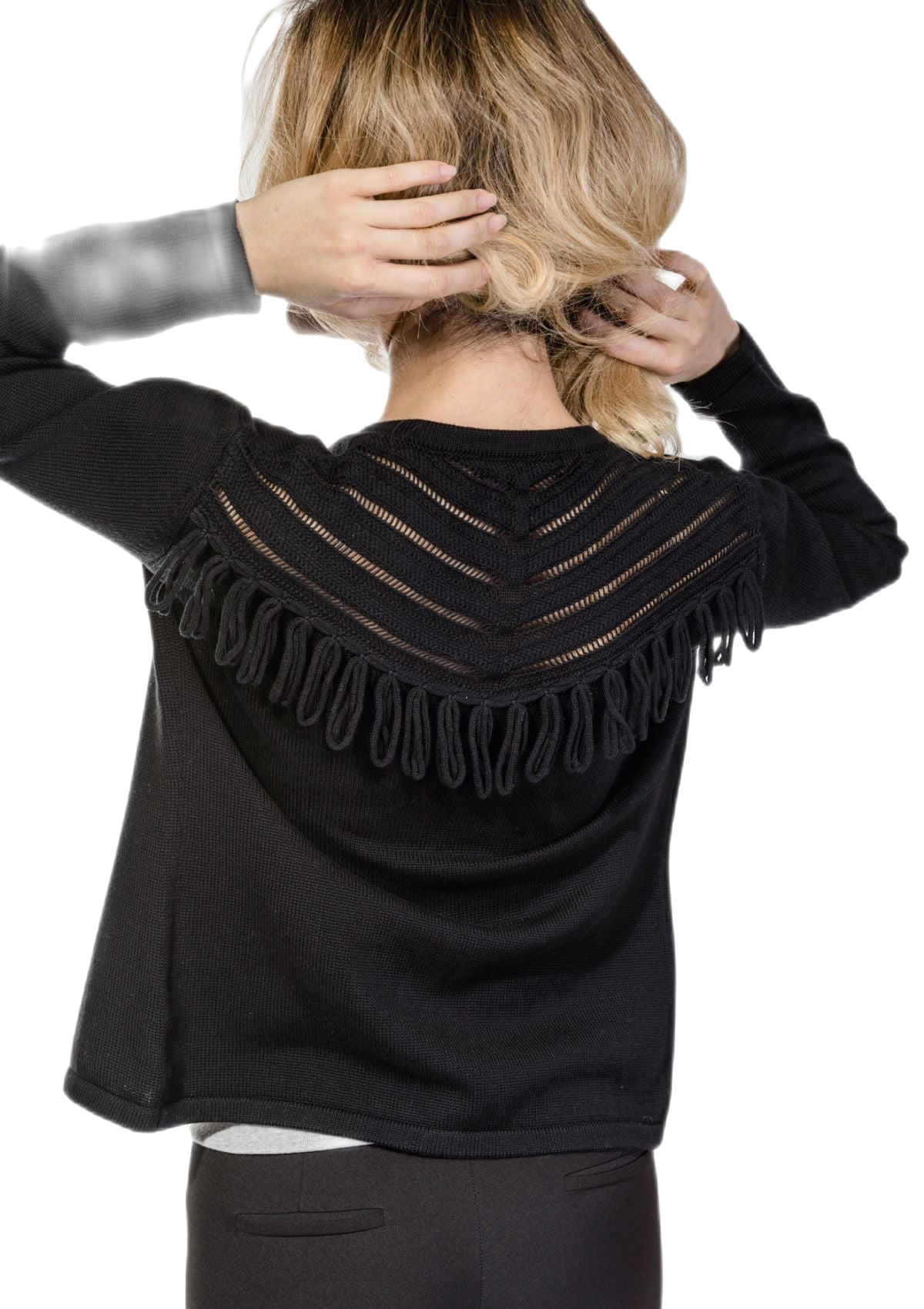 retro cardigan donna in cotone nero