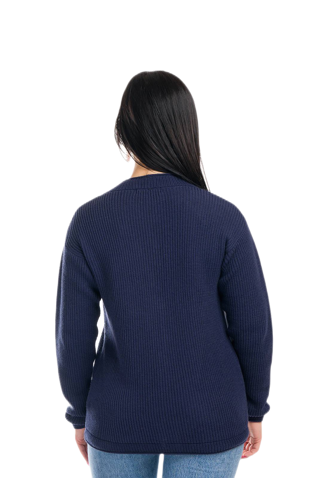 retro cardigan donna in cotone e cashmere blu