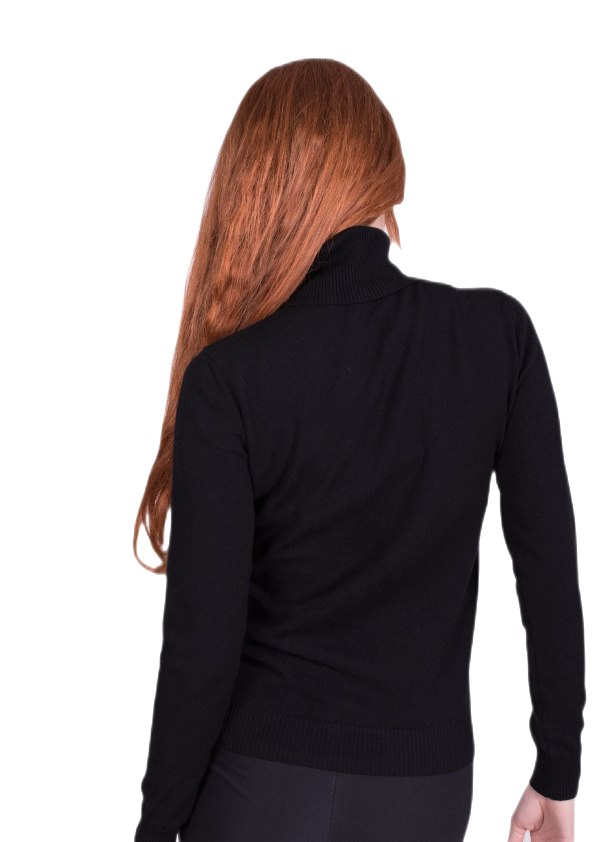 retro Dolcevita donna in lana elasticizzata nera