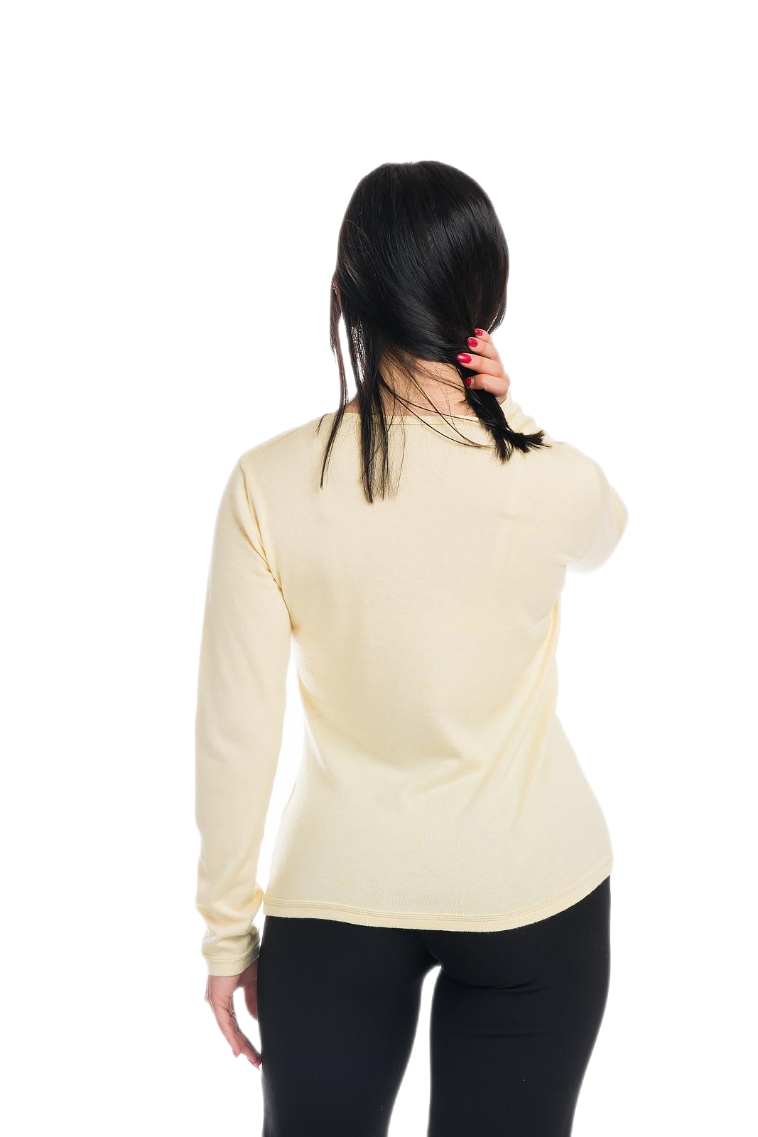 retro elegante maglia donna in cotone makò e cashmere gialla