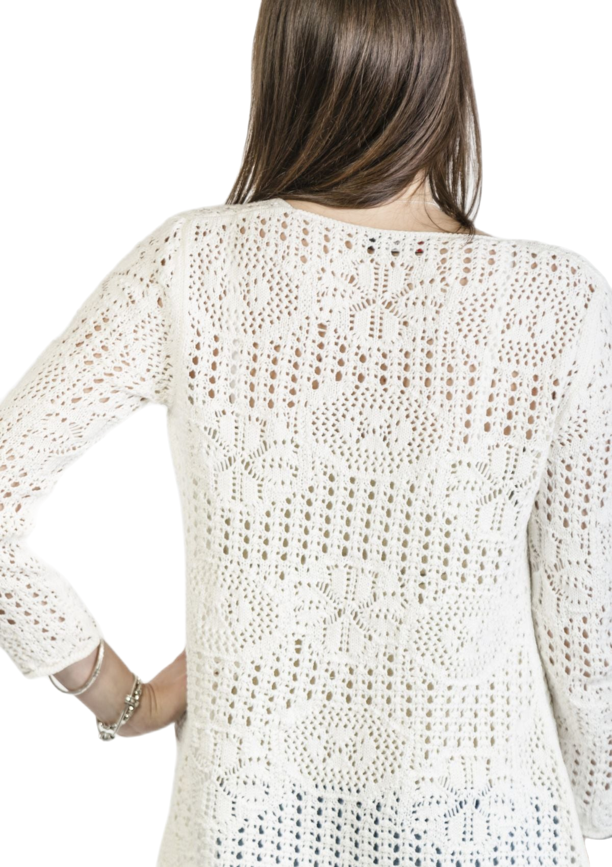 retro giacca in pizzo donna bianca