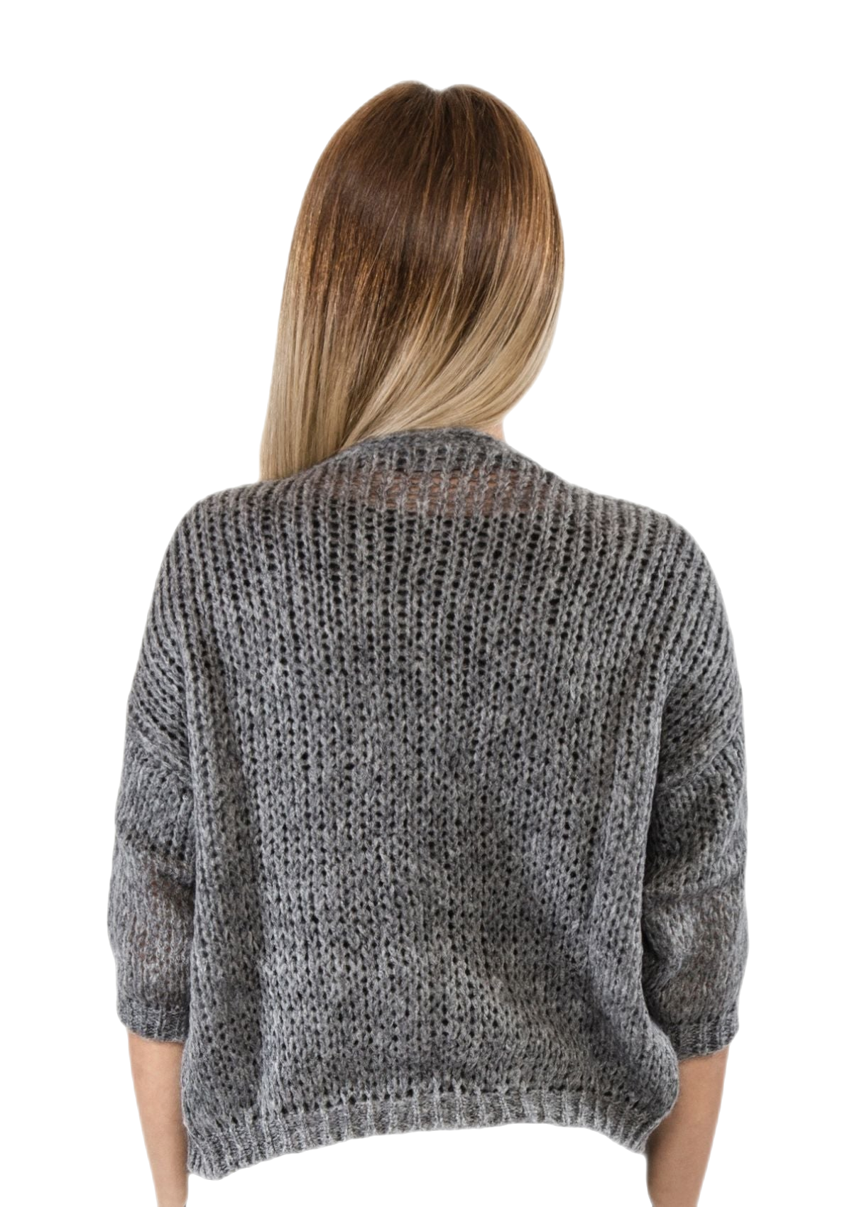 retro giacchina donna grigia in lana mohair