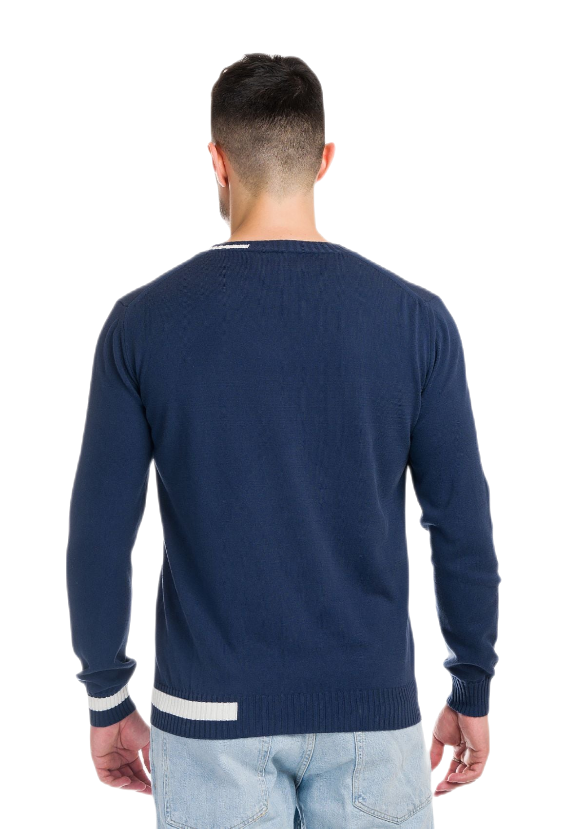 retro maglia uomo in cotone organico gasato blu