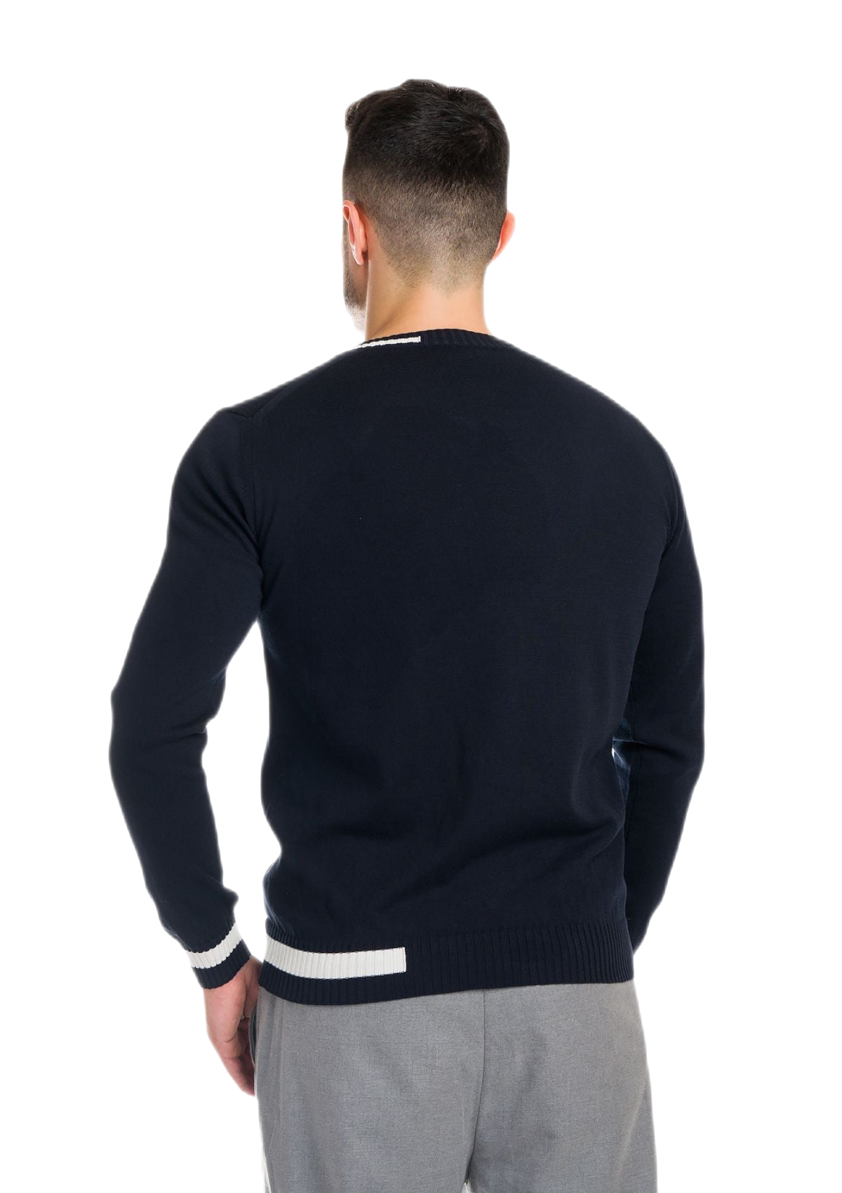 retro maglia uomo in cotone organico gasato dark blu